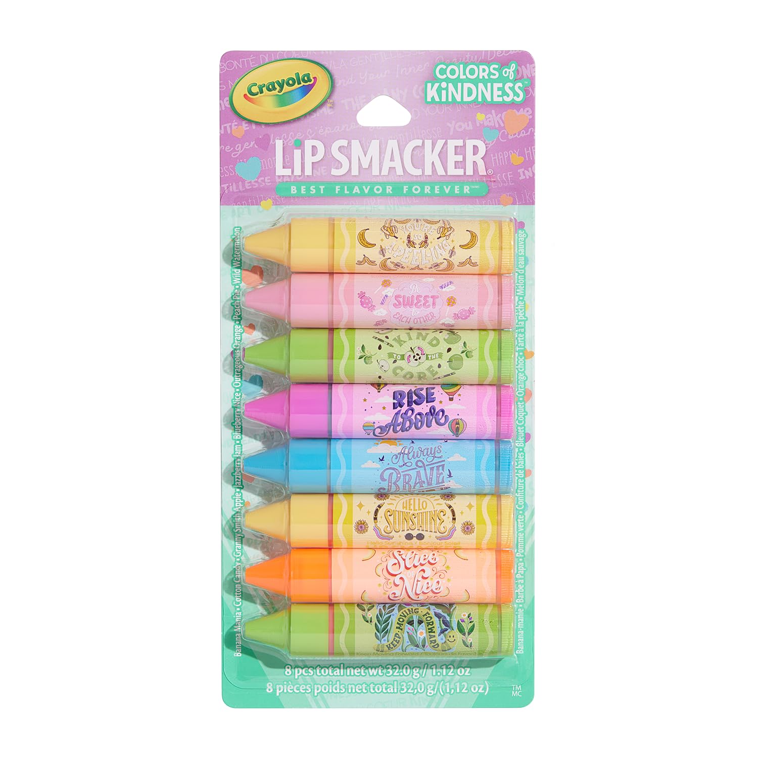 Lip Smacker Crayola Party Pack - 8 Moisturizing Lip Balms for Hydration & Gloss