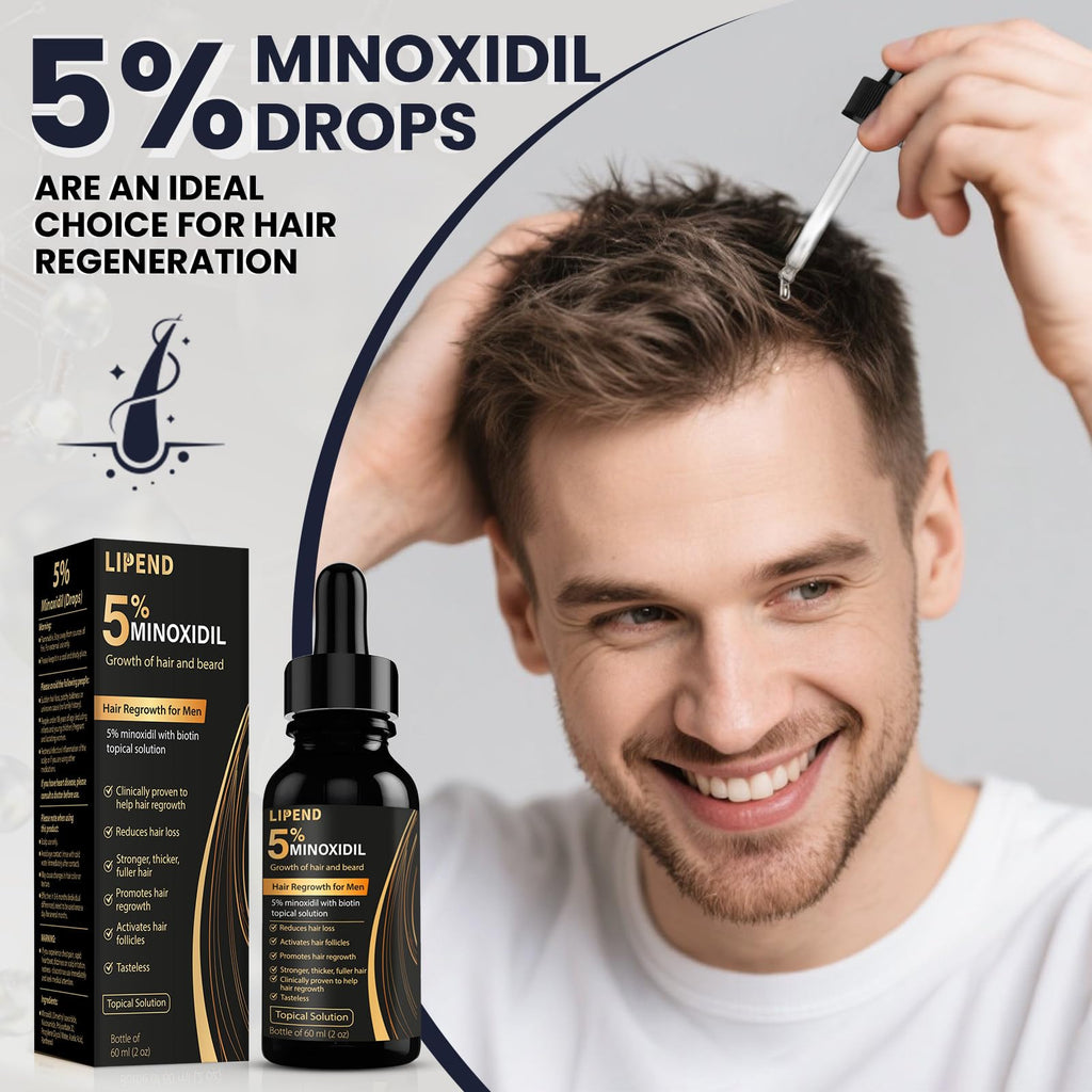 LIPEND 5% Minoxidil for Men Hair Growth Serum – 3x2oz bottles