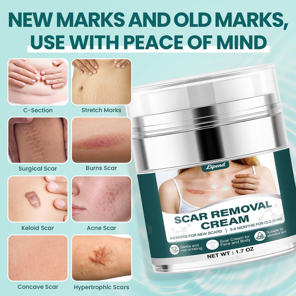 LIPEND Scar Cream Gel Silicone – 2x 1.7 oz for Scars & Burns