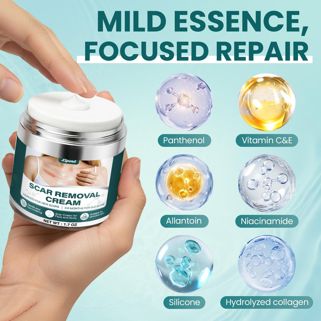 LIPEND Scar Cream Gel Silicone – 2x 1.7 oz for Scars & Burns