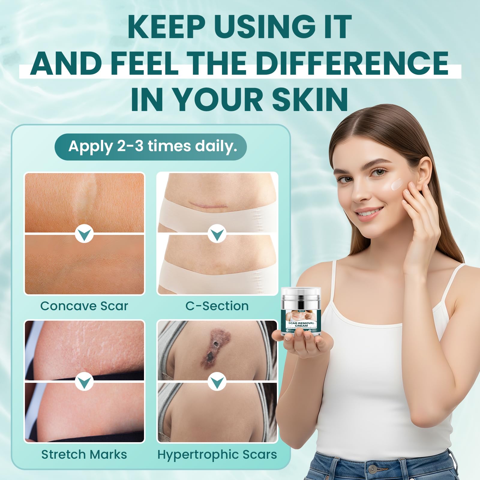 LIPEND Scar Cream Gel Silicone – 2x 1.7 oz for Scars & Burns