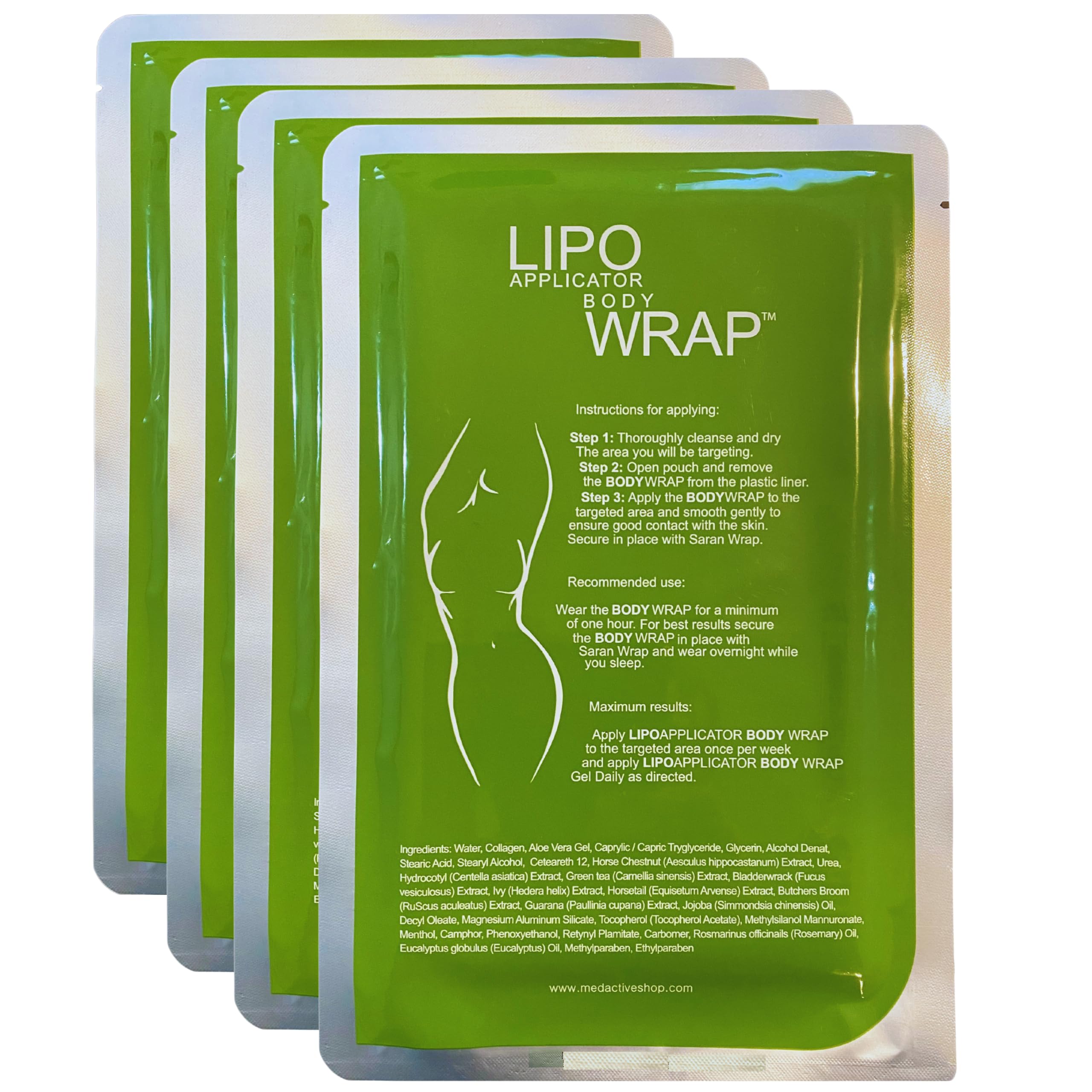 Lipo Applicator Ultimate Body Wrap — Guarana, Green Tea & Seaweed (4 Wraps)