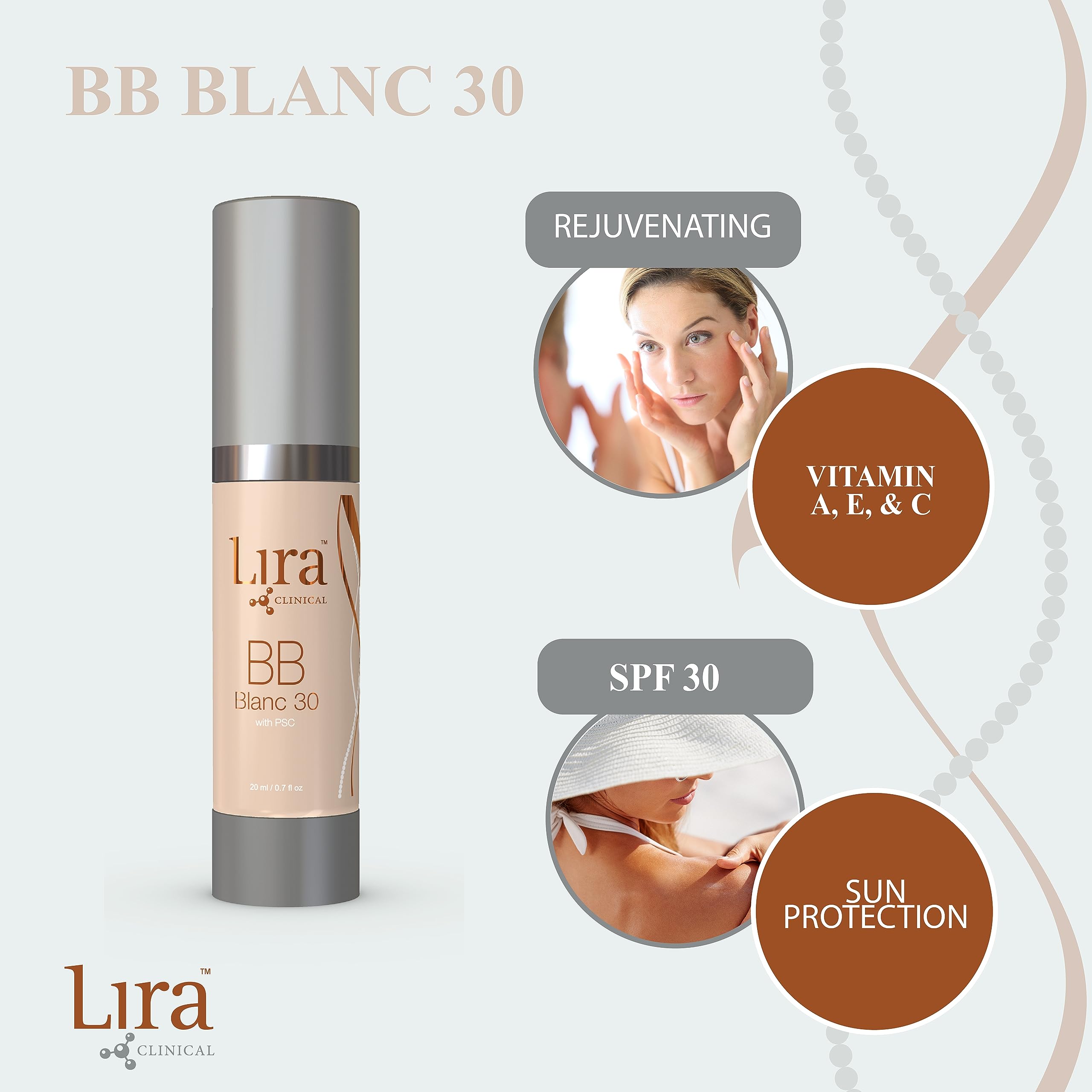 Lira Clinical BB Cream SPF 30 Blanc 30 – Full Coverage Tint with PSC & Vitamins