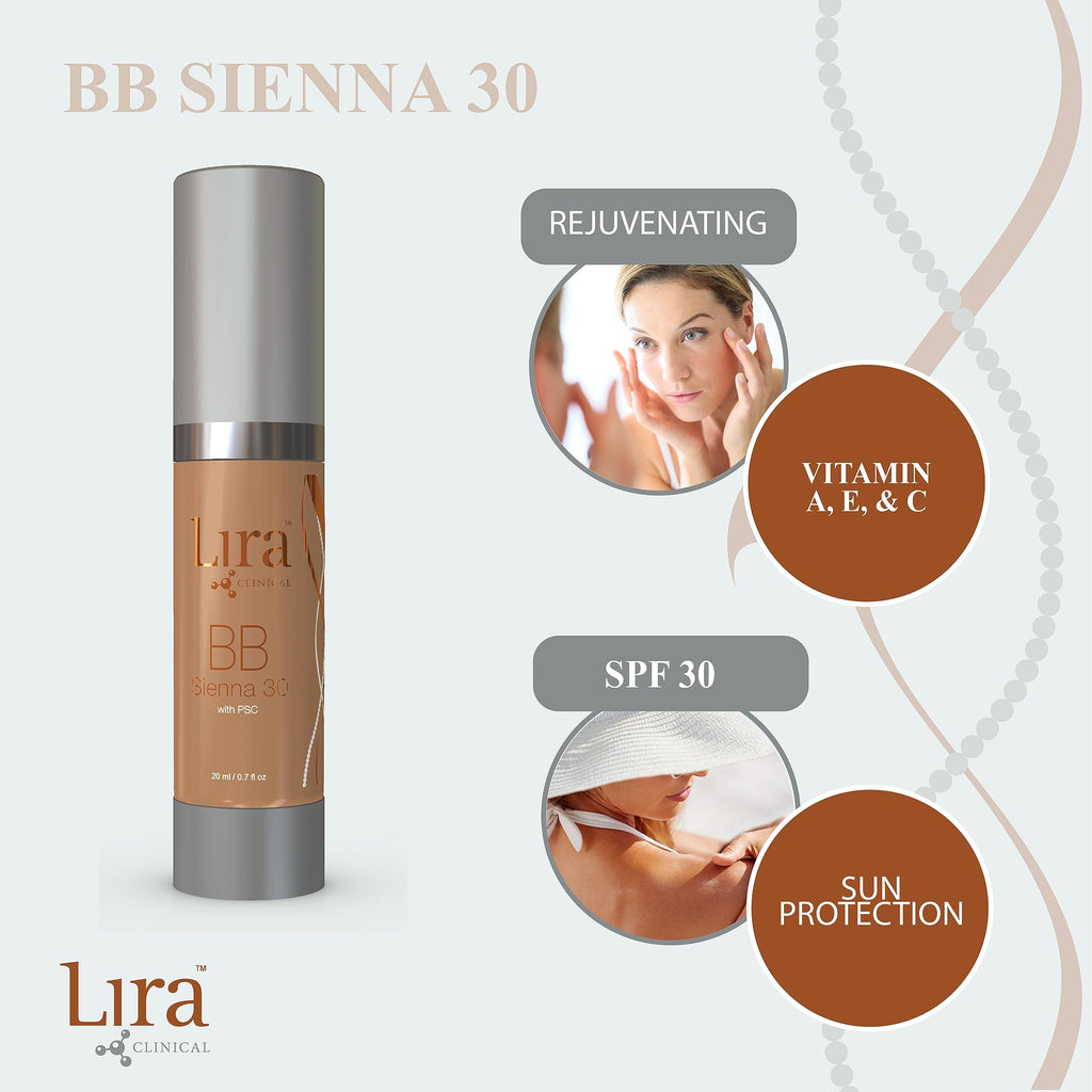 Lira Clinical BB Cream SPF 30 | Full Coverage Tint in Sienna 30