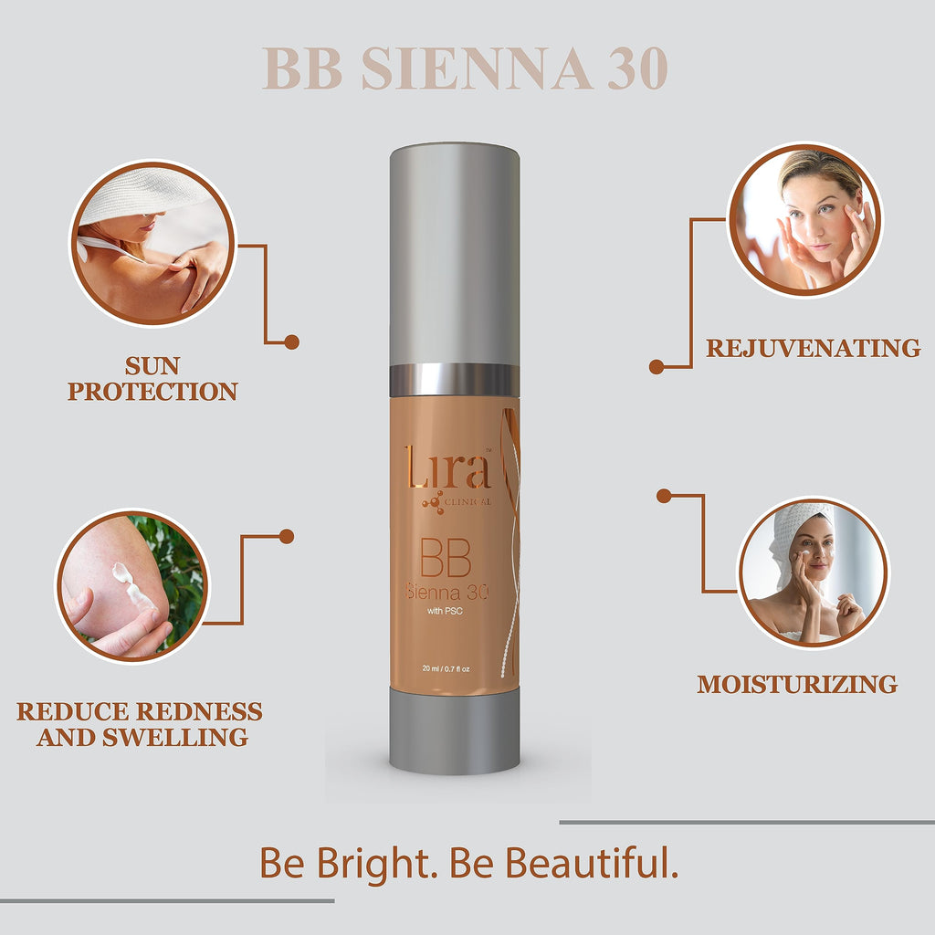 Lira Clinical BB Cream SPF 30 | Full Coverage Tint in Sienna 30