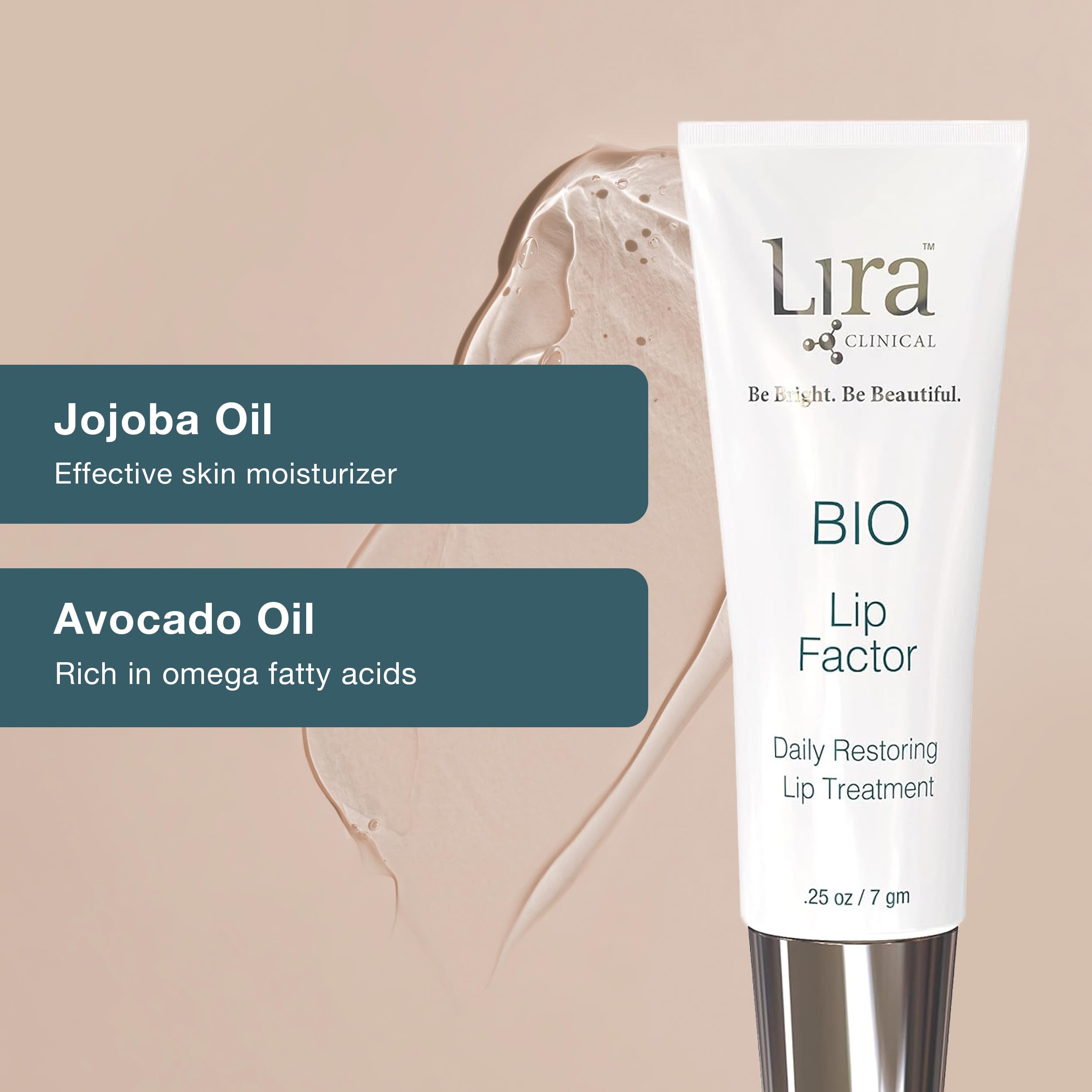 Lira Clinical BIO Lip Factor Lip Balm SPF 15 | Peptides + Vitamins C & E | 0.25 oz