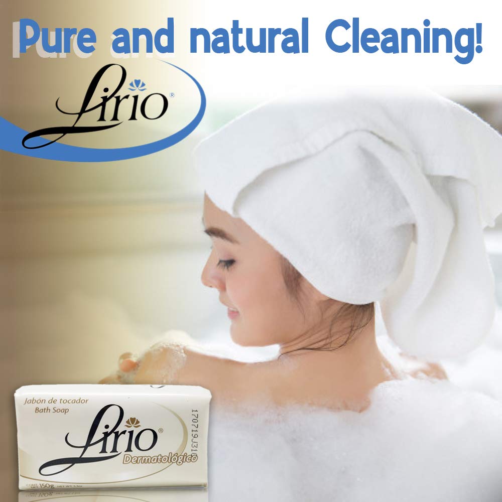 Lirio Dermatologico Bar Soap — Glycerin-Enriched Antibacterial Daily Cleanse, 12-Pack (5.3 oz each)