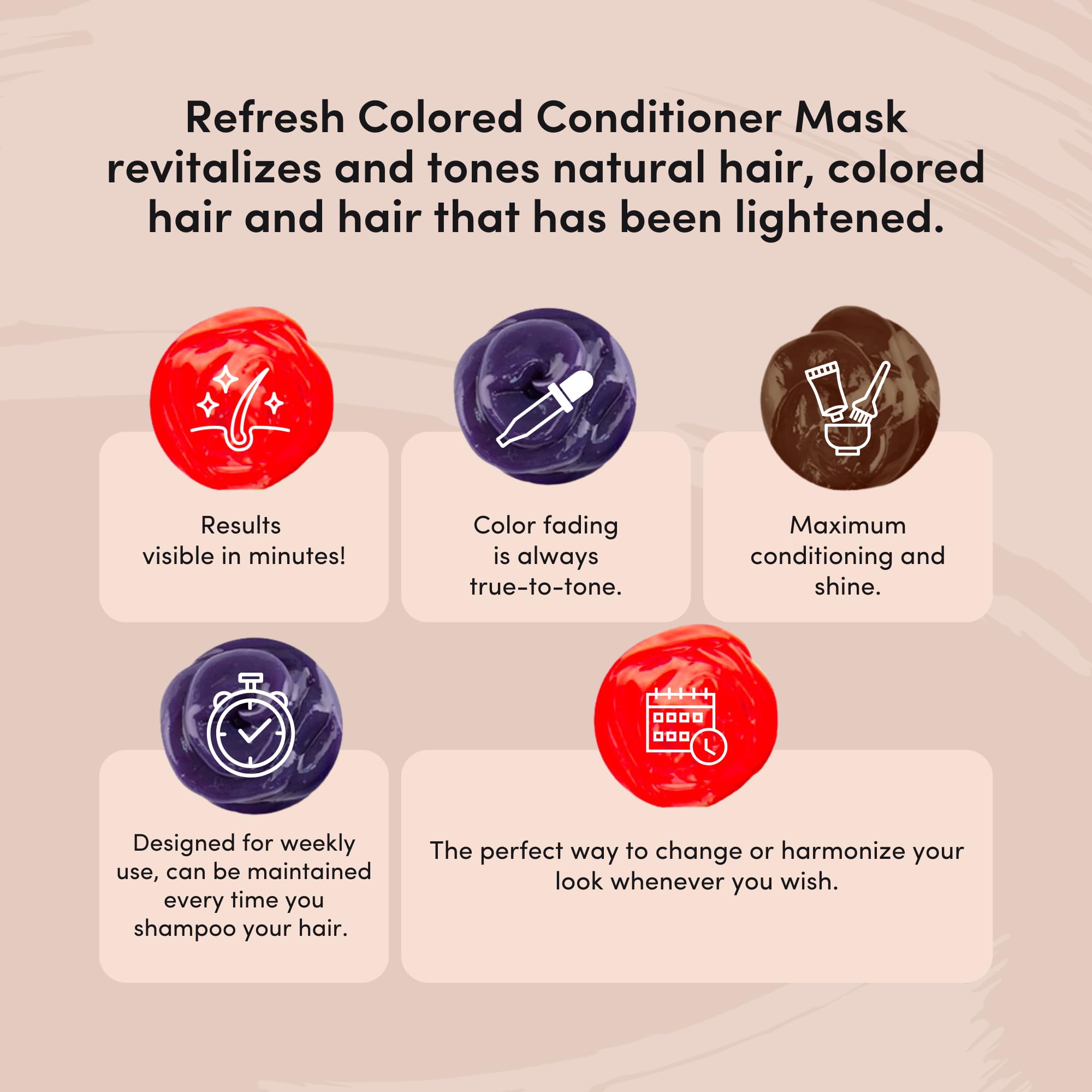 Lisap Color Depositing Hair Mask Sand – 8.45 oz | Hydrating Gloss Toner for Color-Treated Hair
