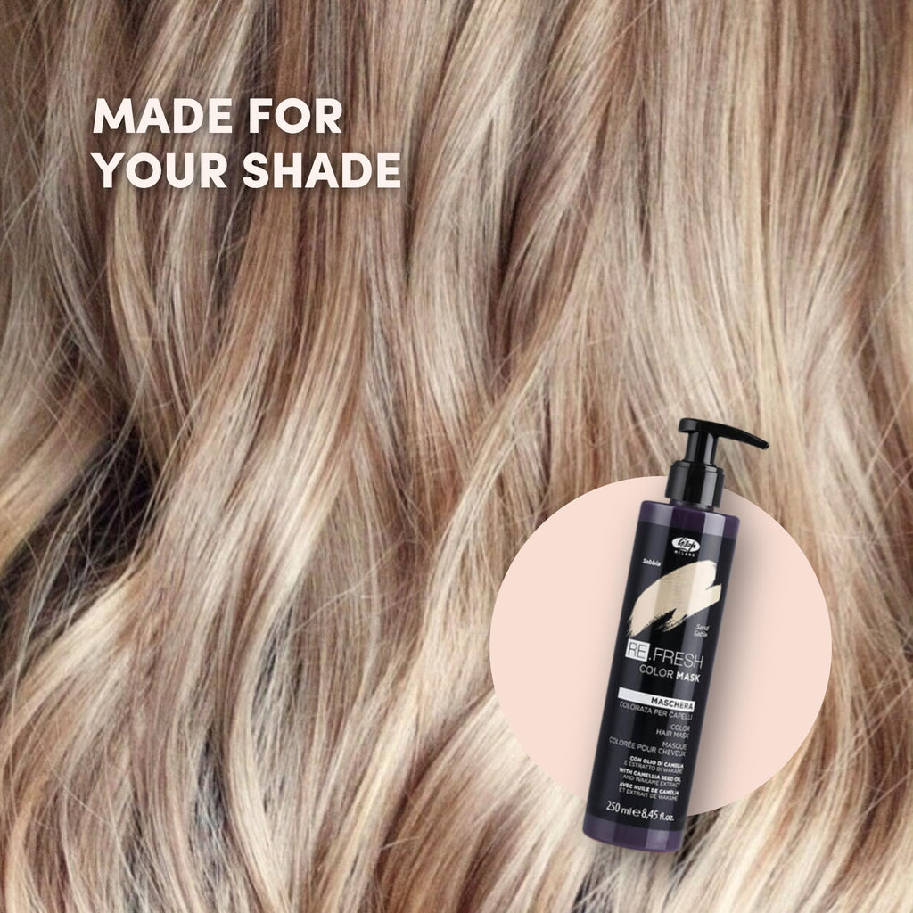 Lisap Color Depositing Hair Mask Sand – 8.45 oz | Hydrating Gloss Toner for Color-Treated Hair