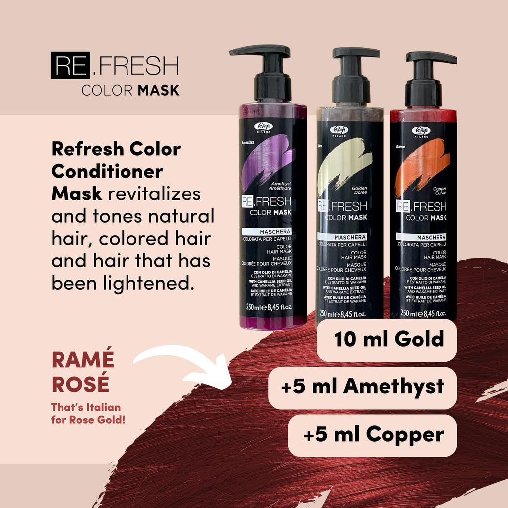 Lisap Color Depositing Hair Mask Sand – 8.45 oz | Hydrating Gloss Toner for Color-Treated Hair