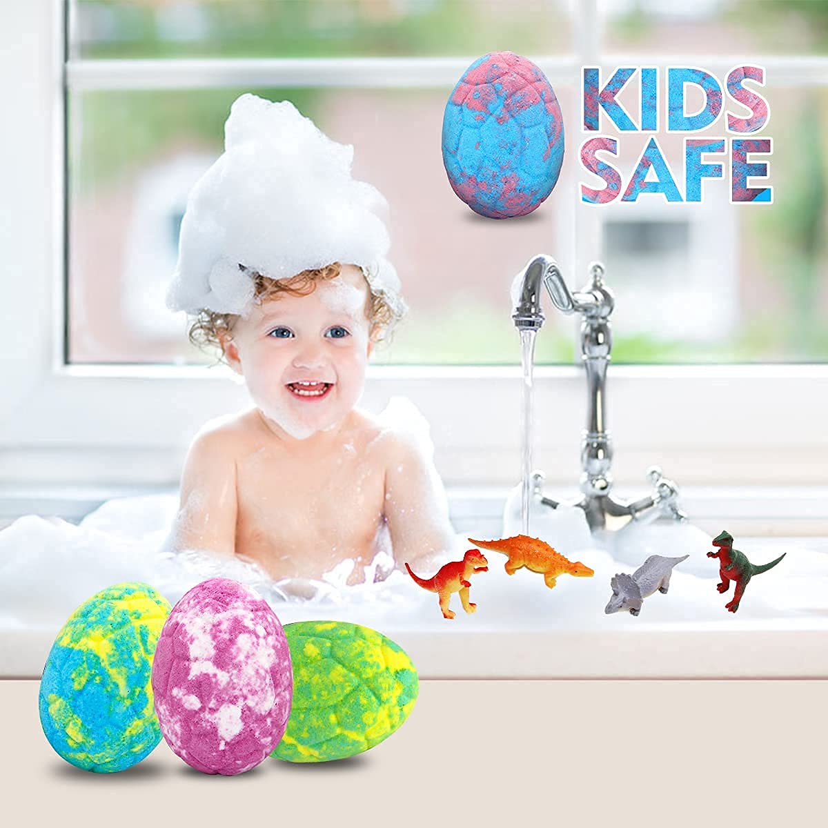 Lisotera Easter Bath Bombs for Kids with Surprise Toys Inside – 12pc Dino Egg Gift Set