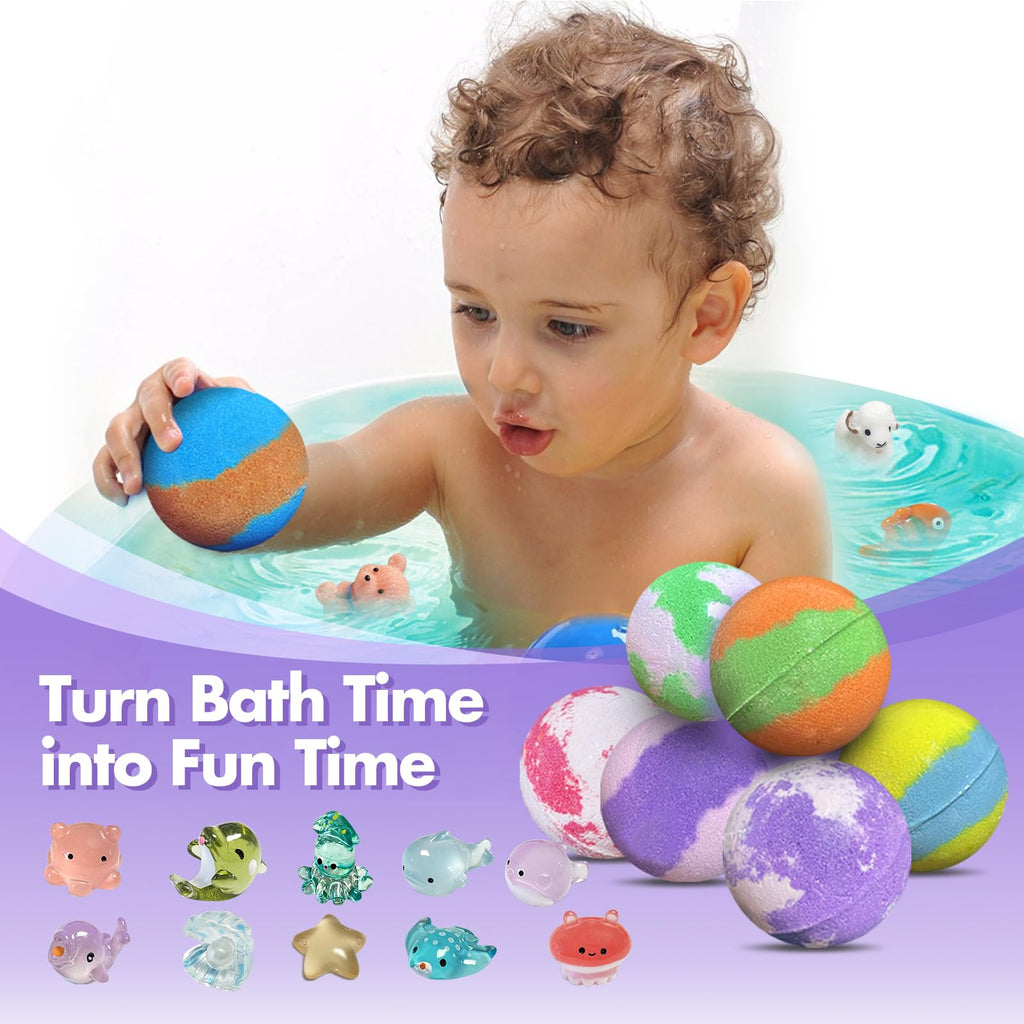 Lisotera 32-Pack Kids Bath Bombs with Surprise Inside – Colorful Fizz and Hidden Toys
