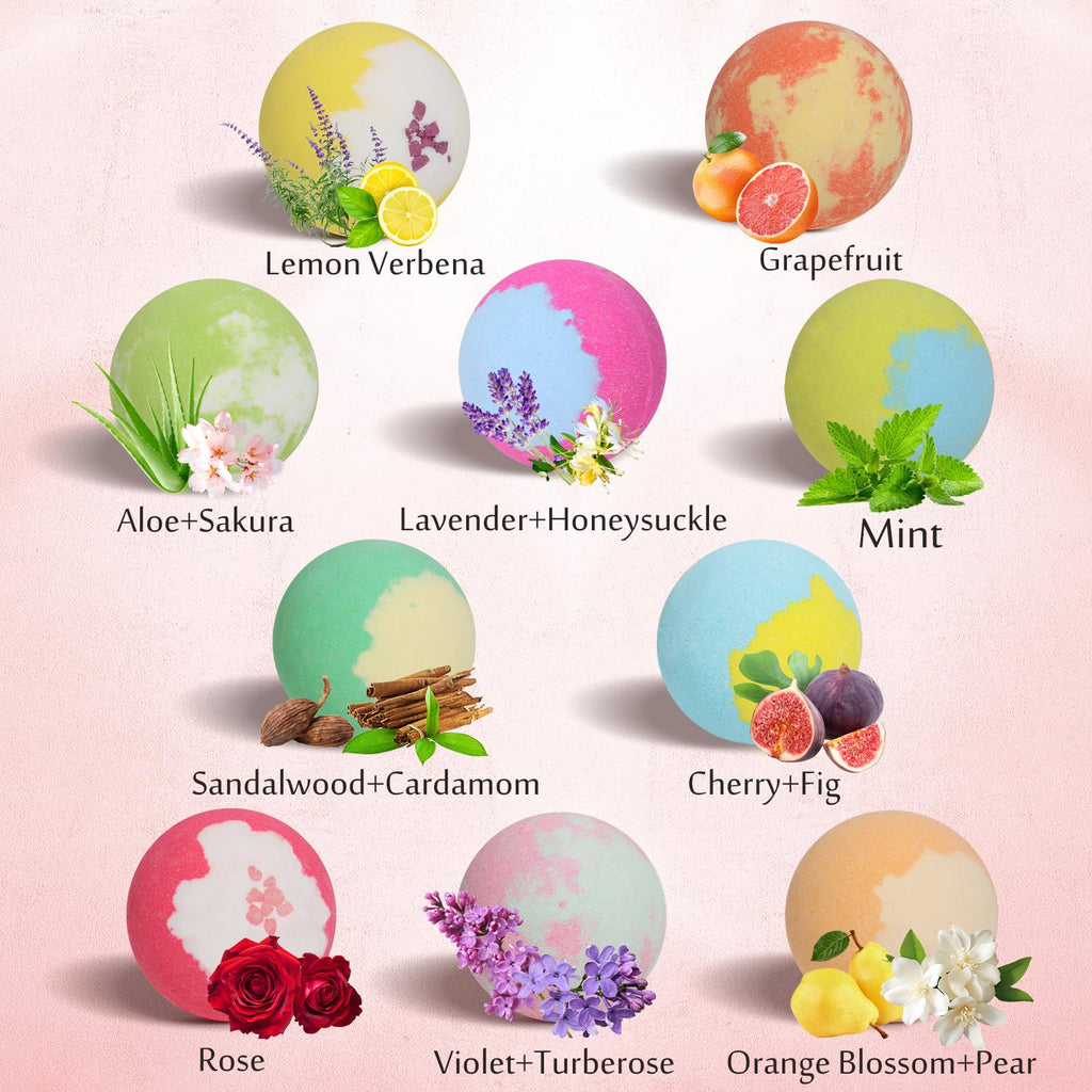 Lisotera Bath Bombs Gift Set – 20 Bombs with Shea Butter & Essential Oils