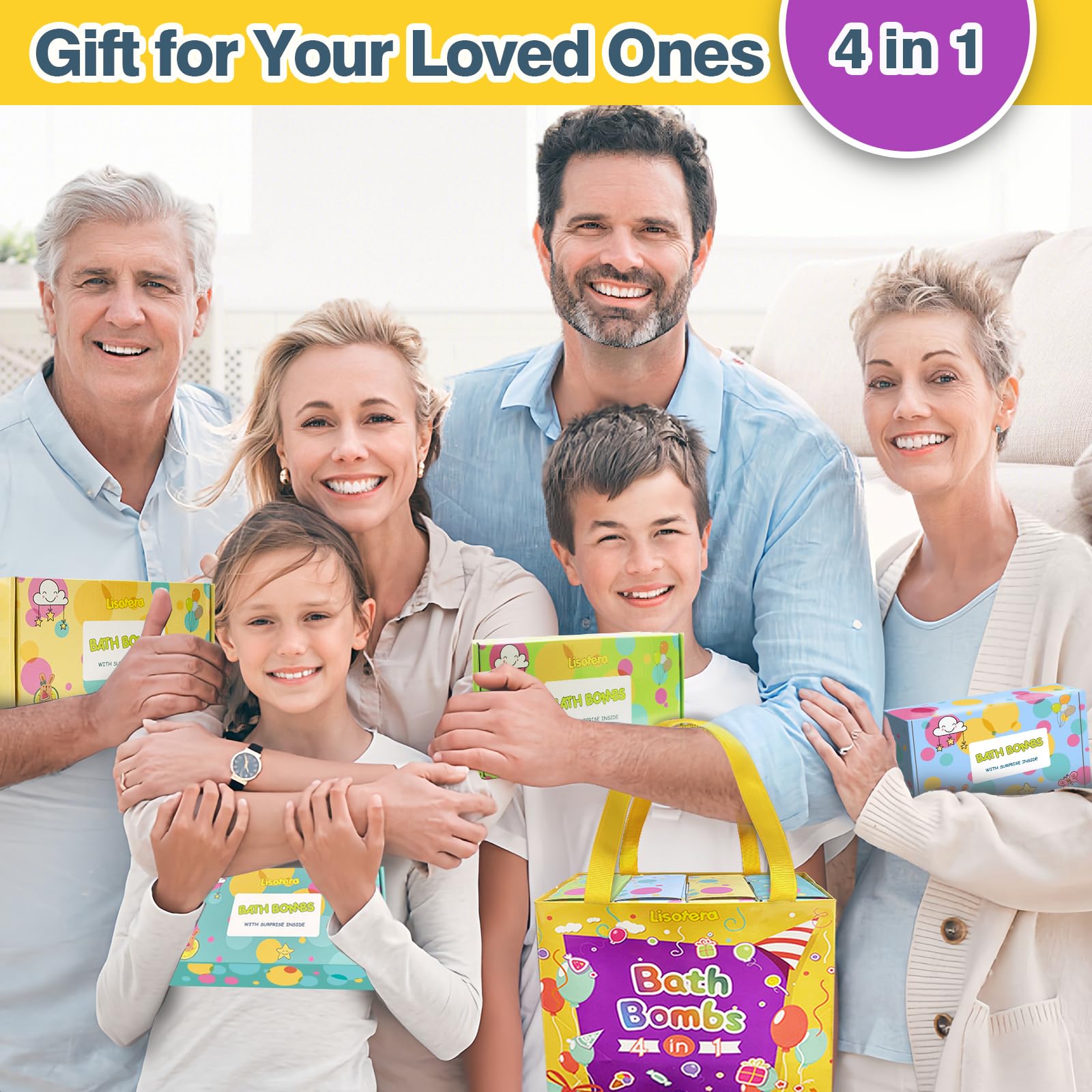 Lisotera 32-Pack Kids Bath Bombs with Surprise Inside – Colorful Fizz and Hidden Toys