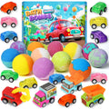 Lisotera Kids Bath Bombs with Toys Inside – 9-Piece Set with Cars & Vehicles
