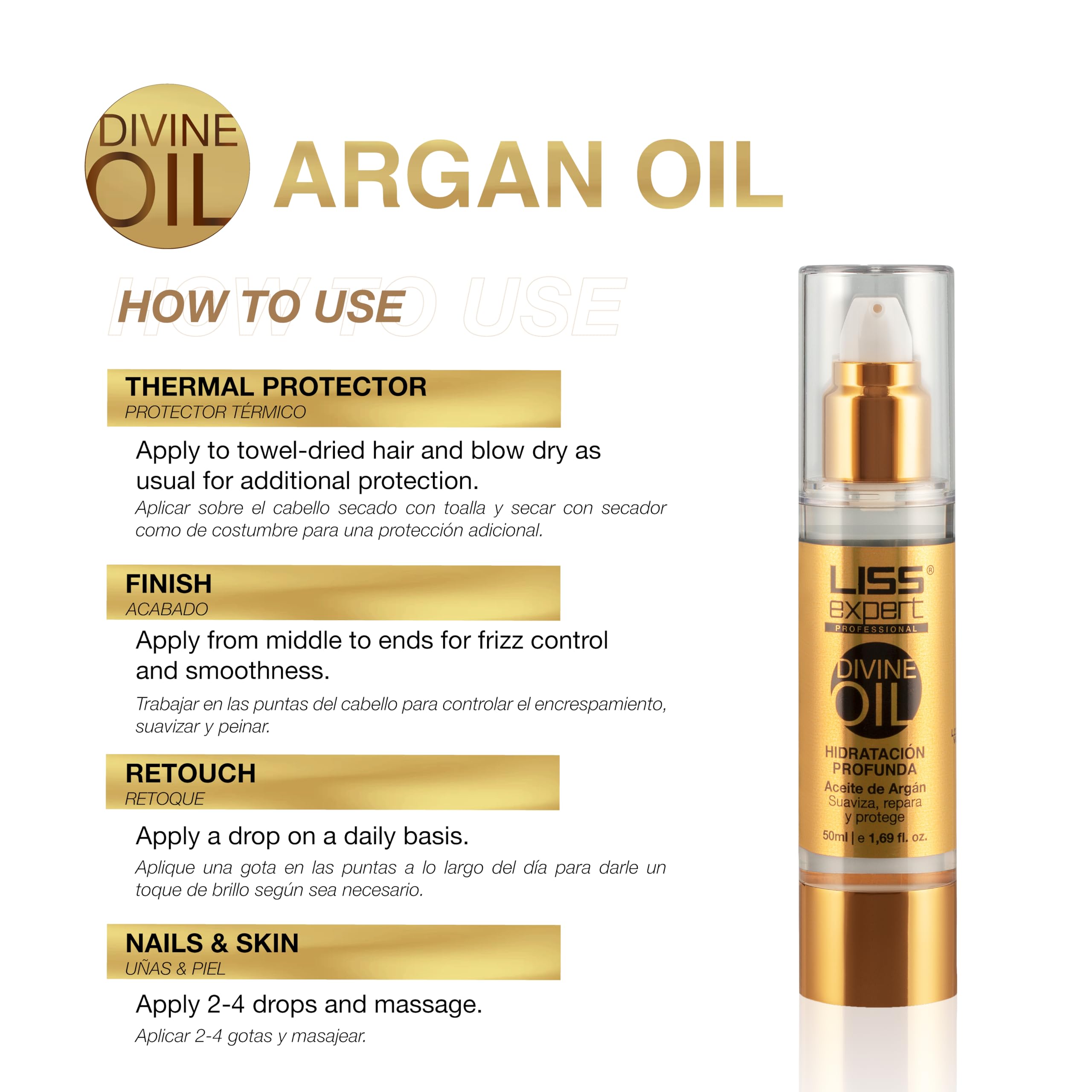 Liss Expert Hair Treatment Set – Stem Cells Express & Divine Oil 1.69 oz, Organic Smoothing Treatment 500 ml