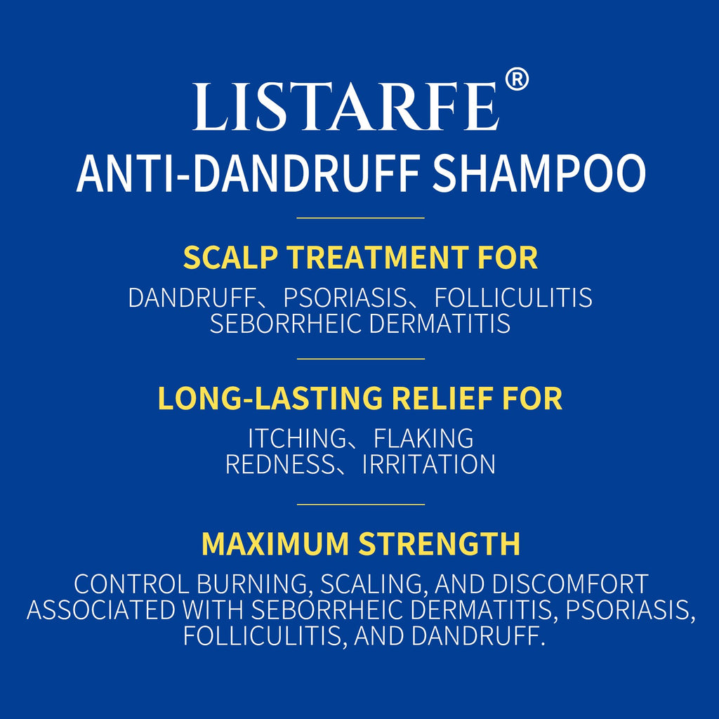 Listarfe Dandruff Shampoo – Anti-Fungal Scalp Care for Dandruff, Psoriasis & Dermatitis 300ML