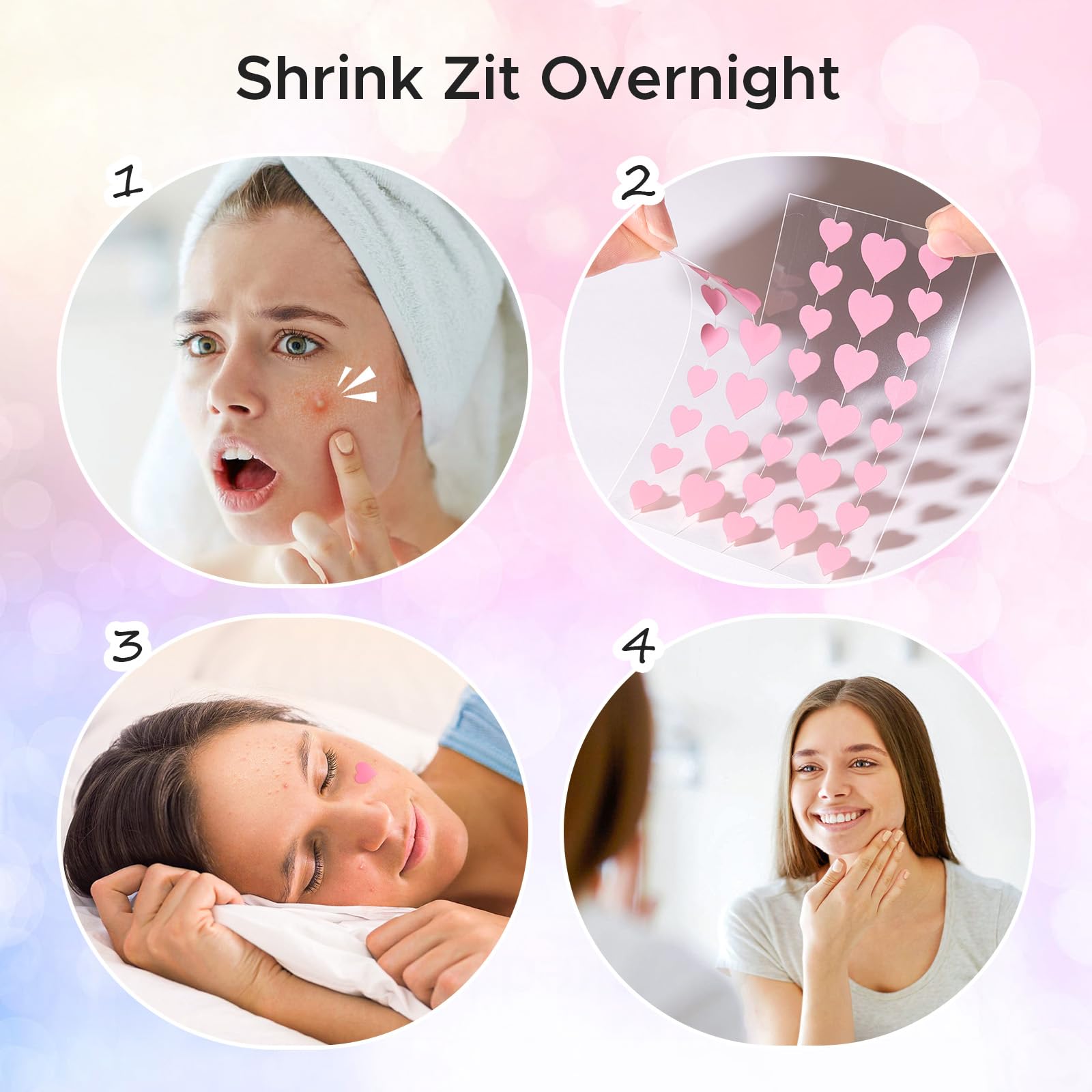 LitBear Acne Pimple Patch – 360 Dots, 3 Shapes, Salicylic Acid, Tea Tree & Calendula