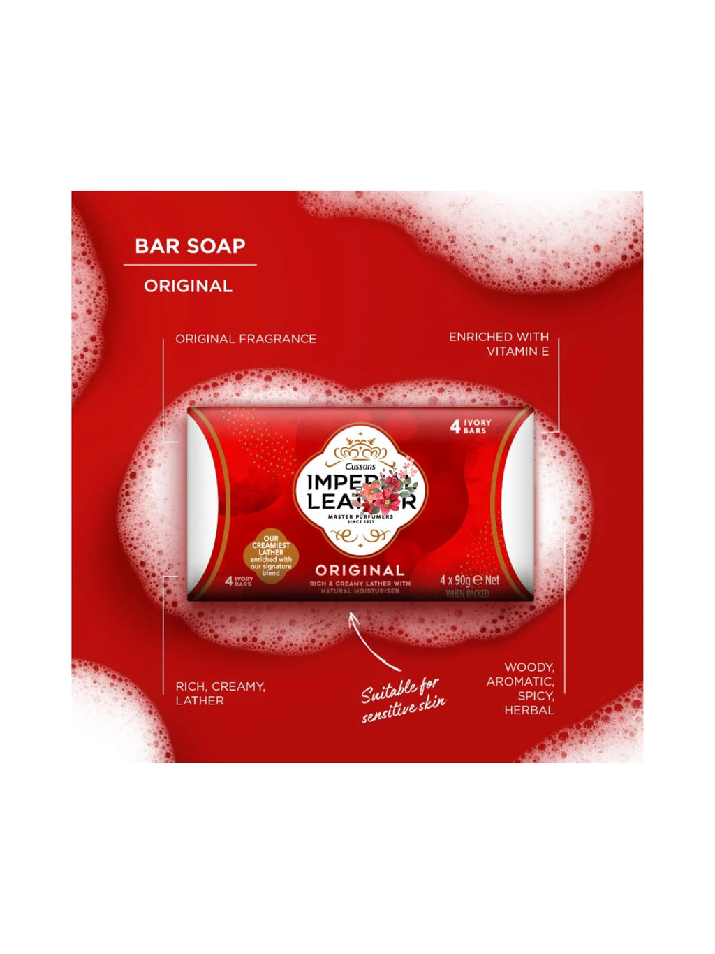 LiteZout Imperial Leather Cussons Original Soap – 8 Bars (2-Pack) | Gentle Daily Cleanse