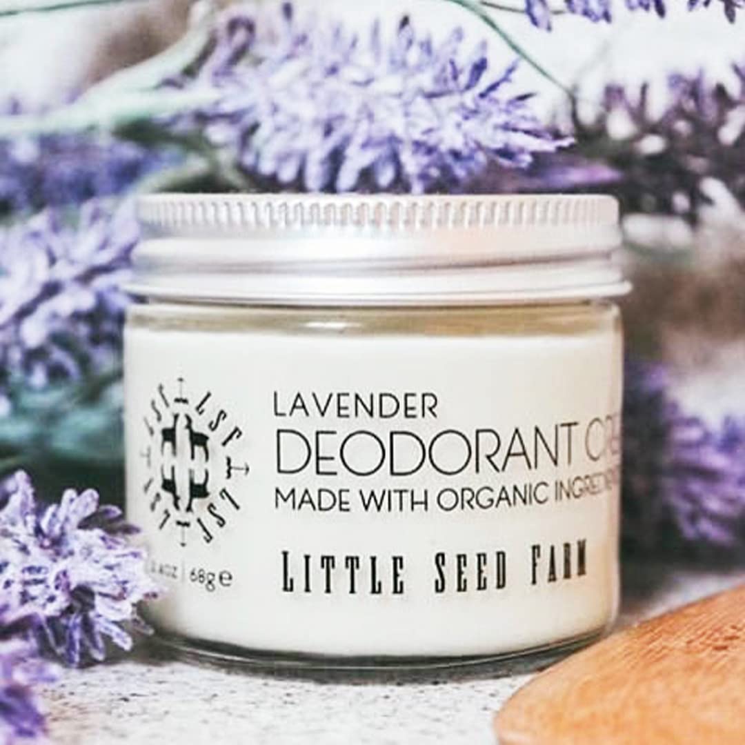 Little Seed Farm All Natural Lavender Deodorant Cream – Aluminum-Free, Baking Soda-Free, 68g (2.4oz)