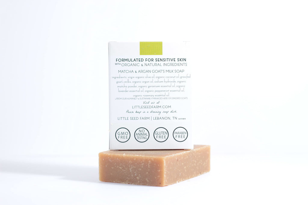 Little Seed Farm Organic Goat’s Milk Soap – 3 Pack (Matcha & Argan) – Handmade & Cruelty Free