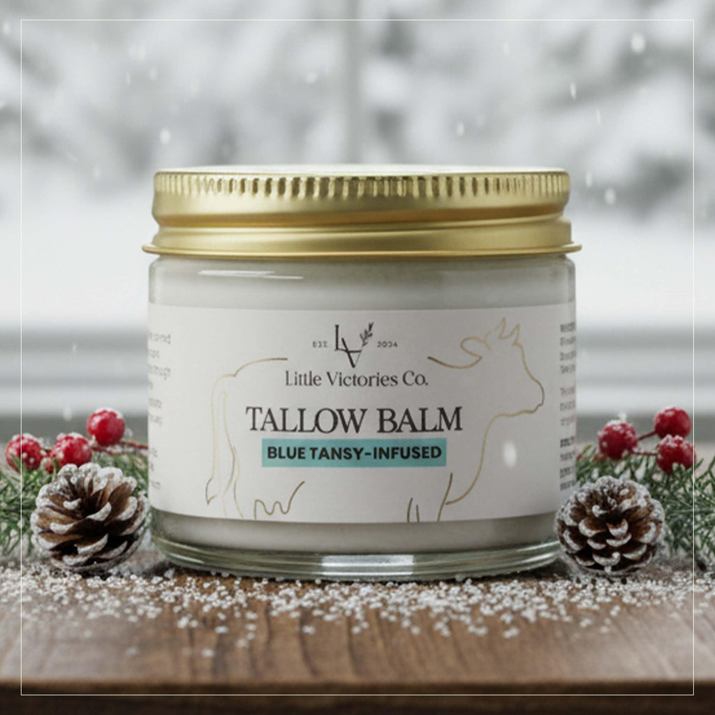 Little Victories Co. 2.0 fl oz Beef Tallow Honey Balm with Blue Tansy – All‑Over Skin Moisturizer