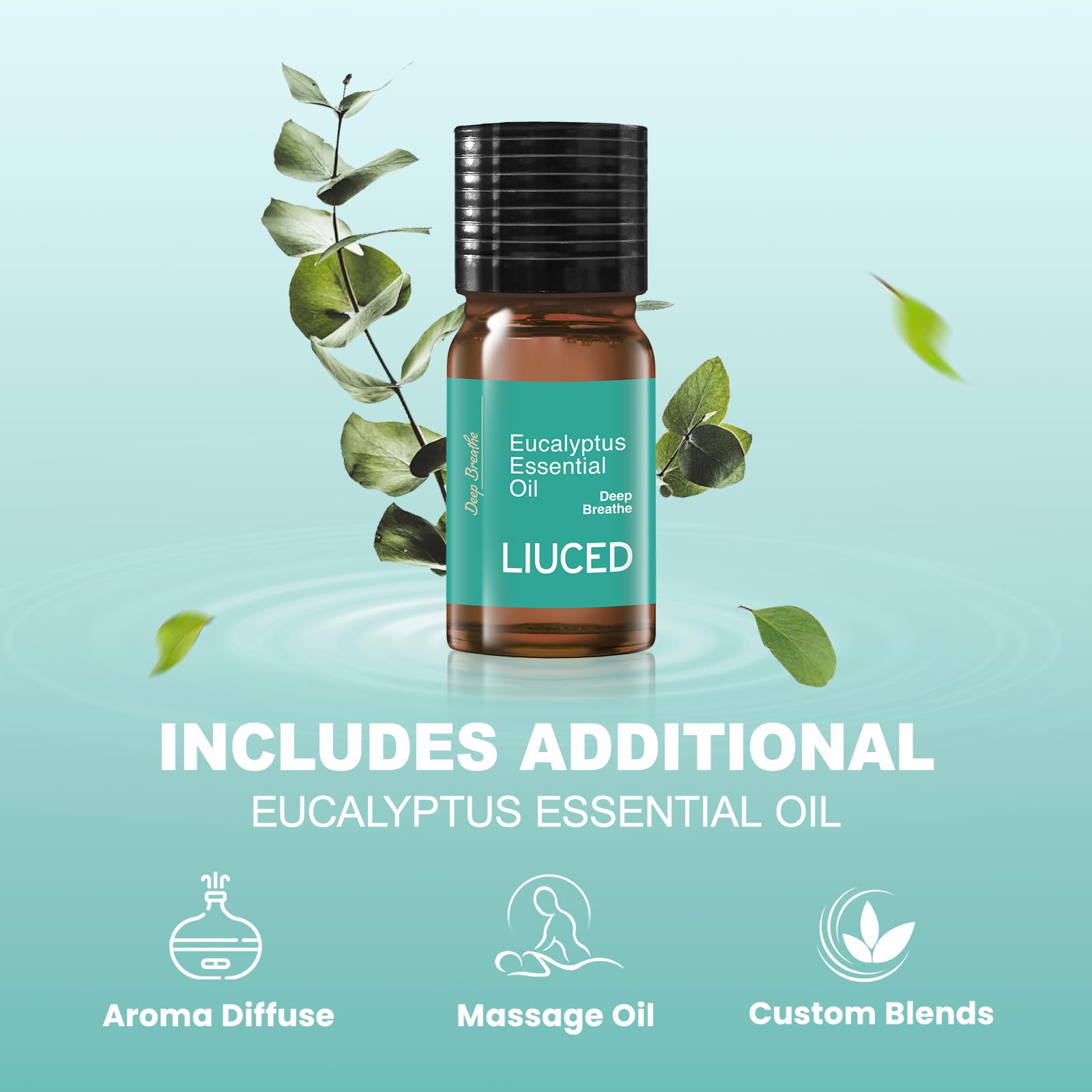 LIUCED 14+1 Shower Steamers Aromatherapy Pack – Eucalyptus & Mint, 5ml Eucalyptus Oil, Gifts for Her