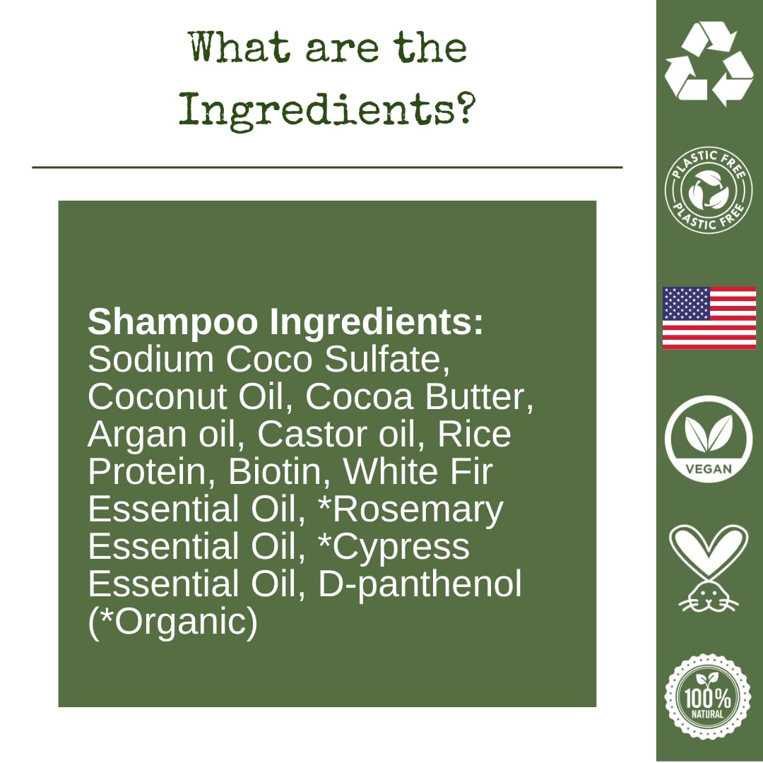 Liv Nature Shampoo Bar | Growth & Volume for Thin Hair | Rosemary, Biotin & Castor Oil | Handmade in USA