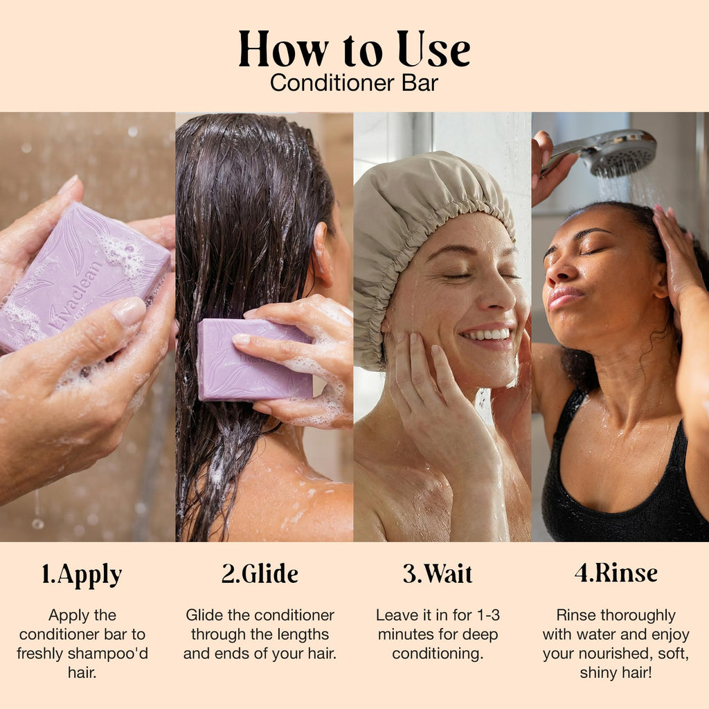 LivaClean 2 Pack Rice Water Shampoo & Conditioner Bar – 2x100g