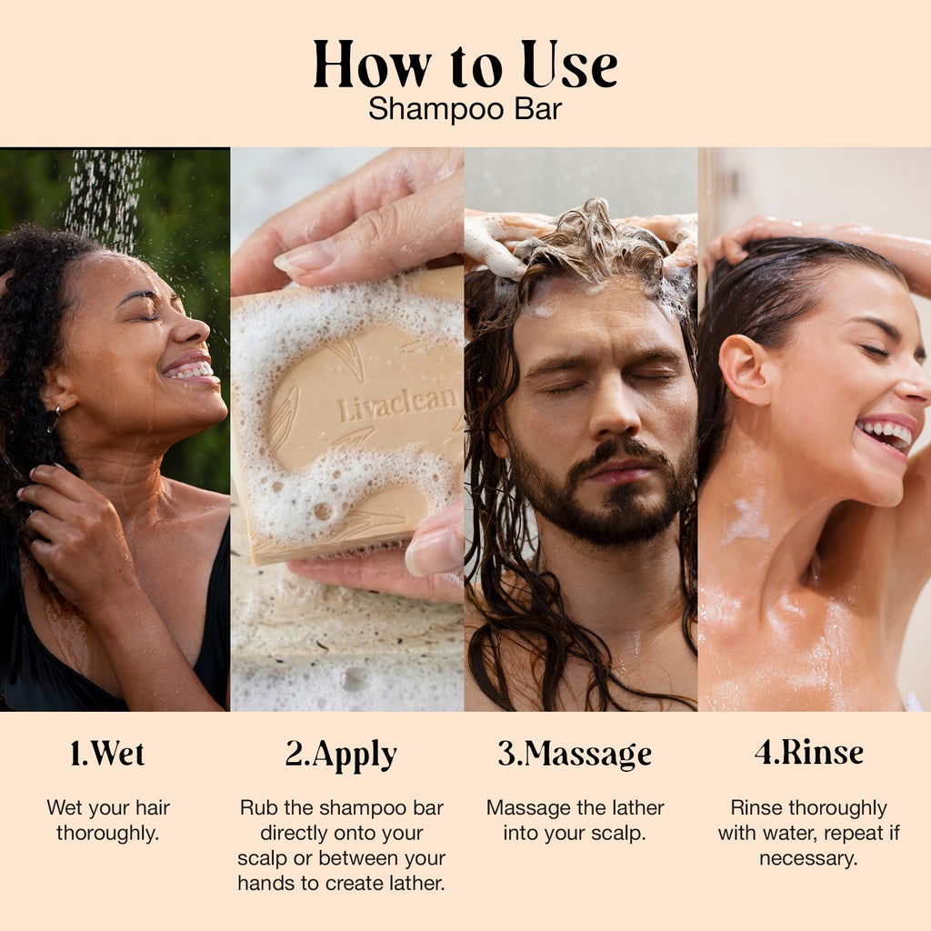 LivaClean 2 Pack Rice Water Shampoo & Conditioner Bar – 2x100g