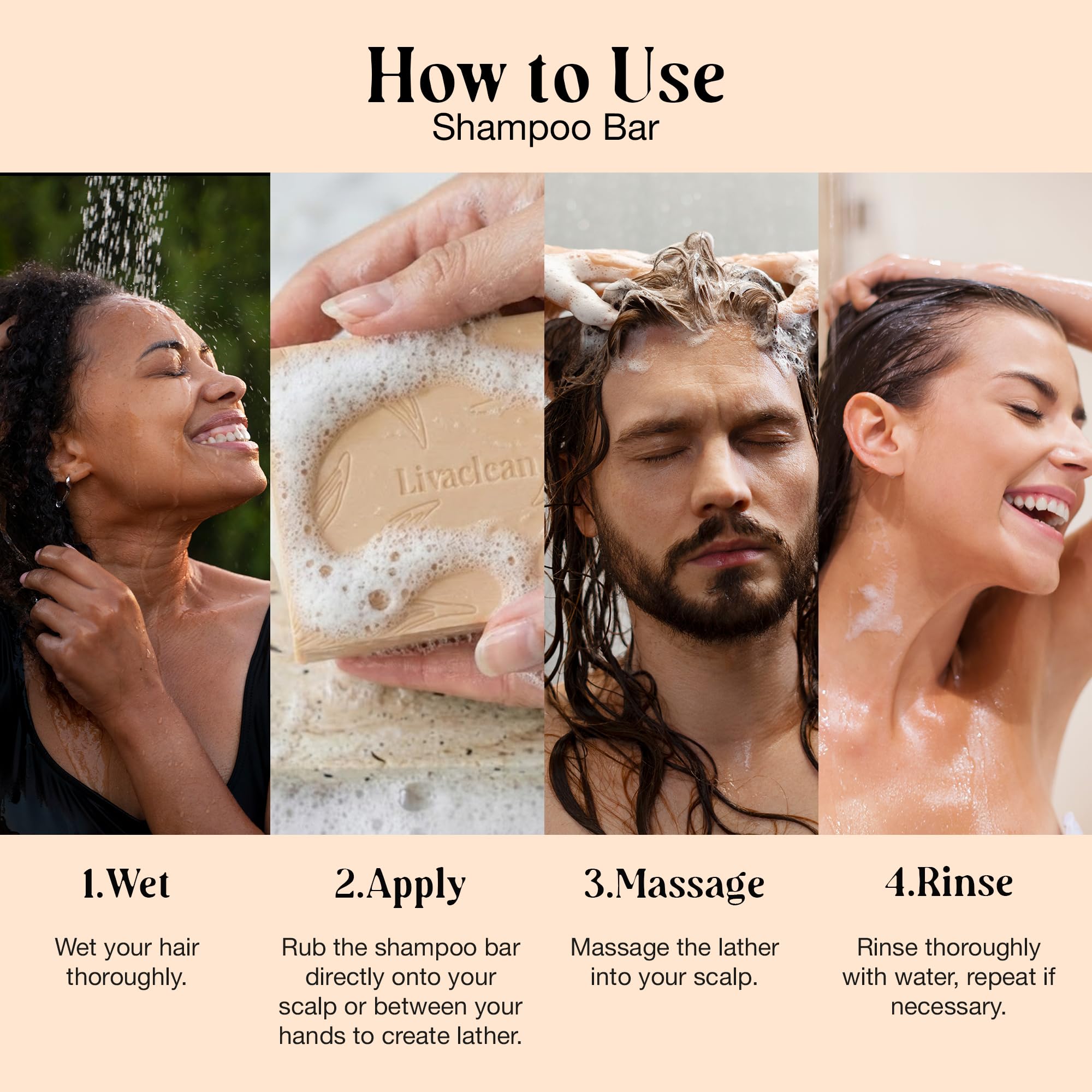 LivaClean 2 Pack Rice Water Shampoo & Conditioner Bar – 2x100g