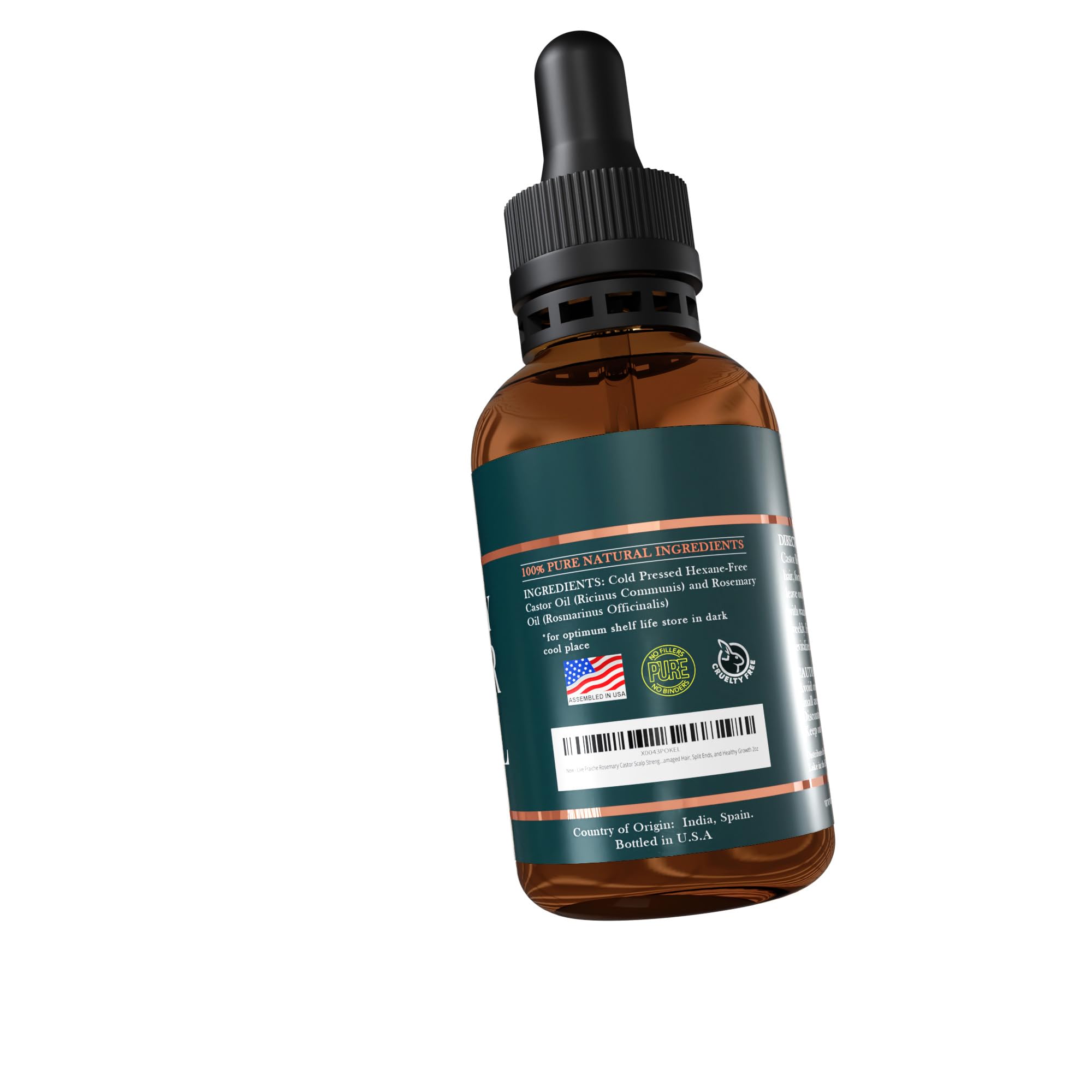 Live Fraiche Rosemary Oil for Hair Growth – 2oz with Cold-Pressed Castor Oil