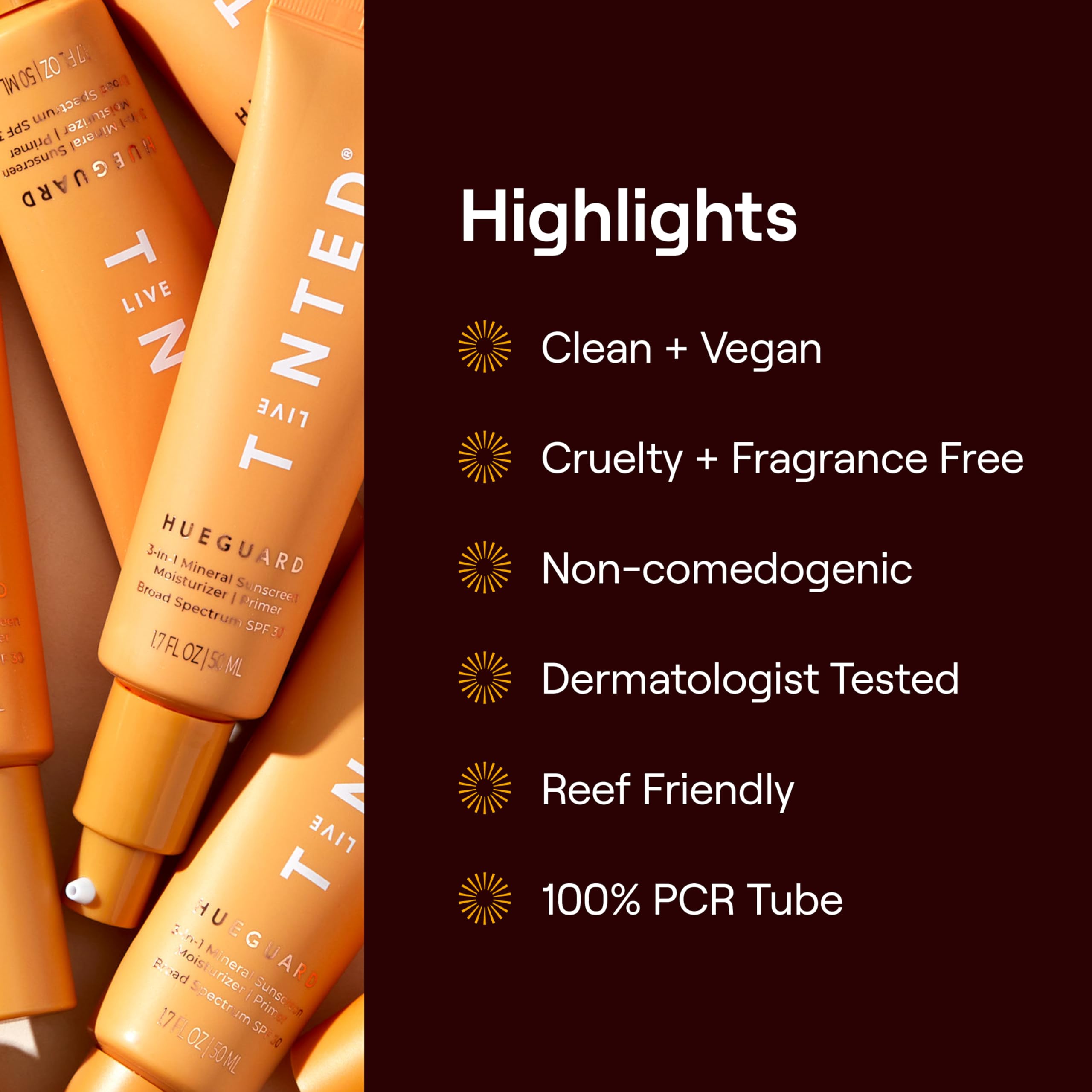 Live Tinted Hueguard 3-in-1 Mineral Sunscreen SPF 30 – Moisturizer & Primer for Face & Body, 1.7 oz