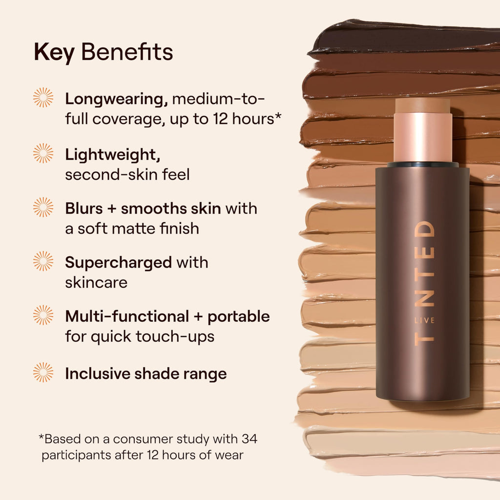 Live Tinted HUESTICK Complexion Stick – Buildable Coverage, Soft Matte Finish, Long-Wear (Shade 20)
