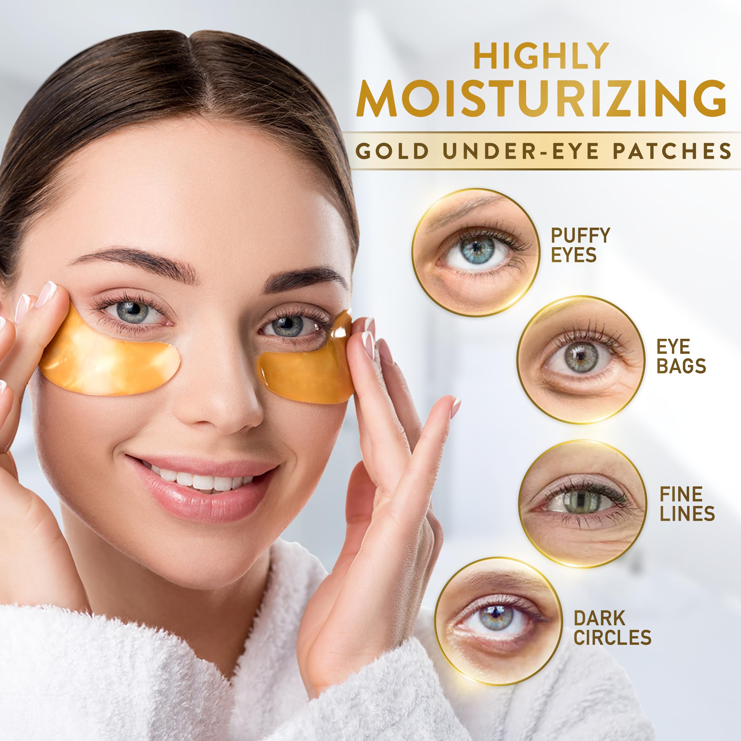 Live Wild Beauty Under Eye Patches with 24K Gold & Collagen – 72 Patches