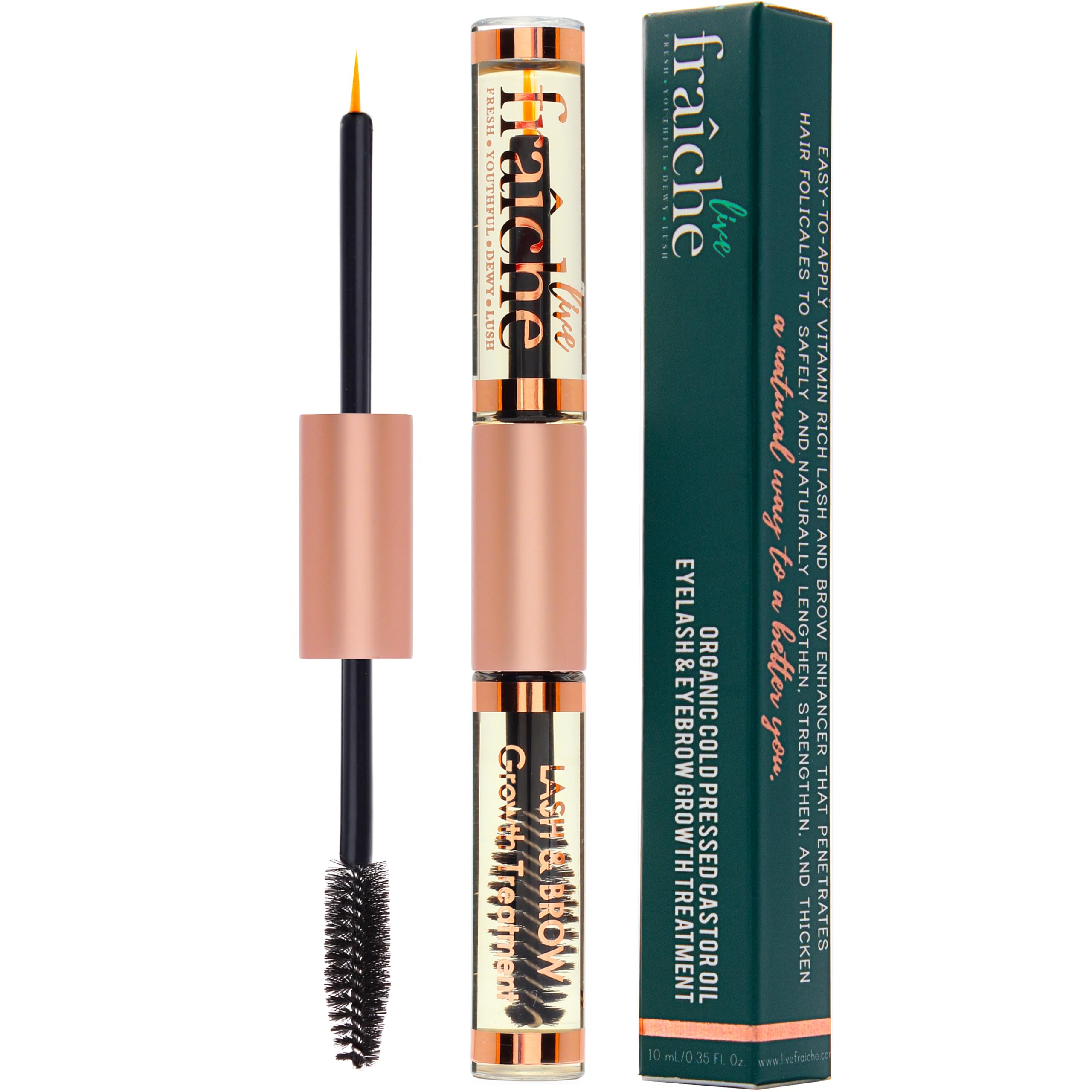Live Fraiche USDA Organic Castor Oil Lash Serum – Natural Eyelash & Eyebrow Growth