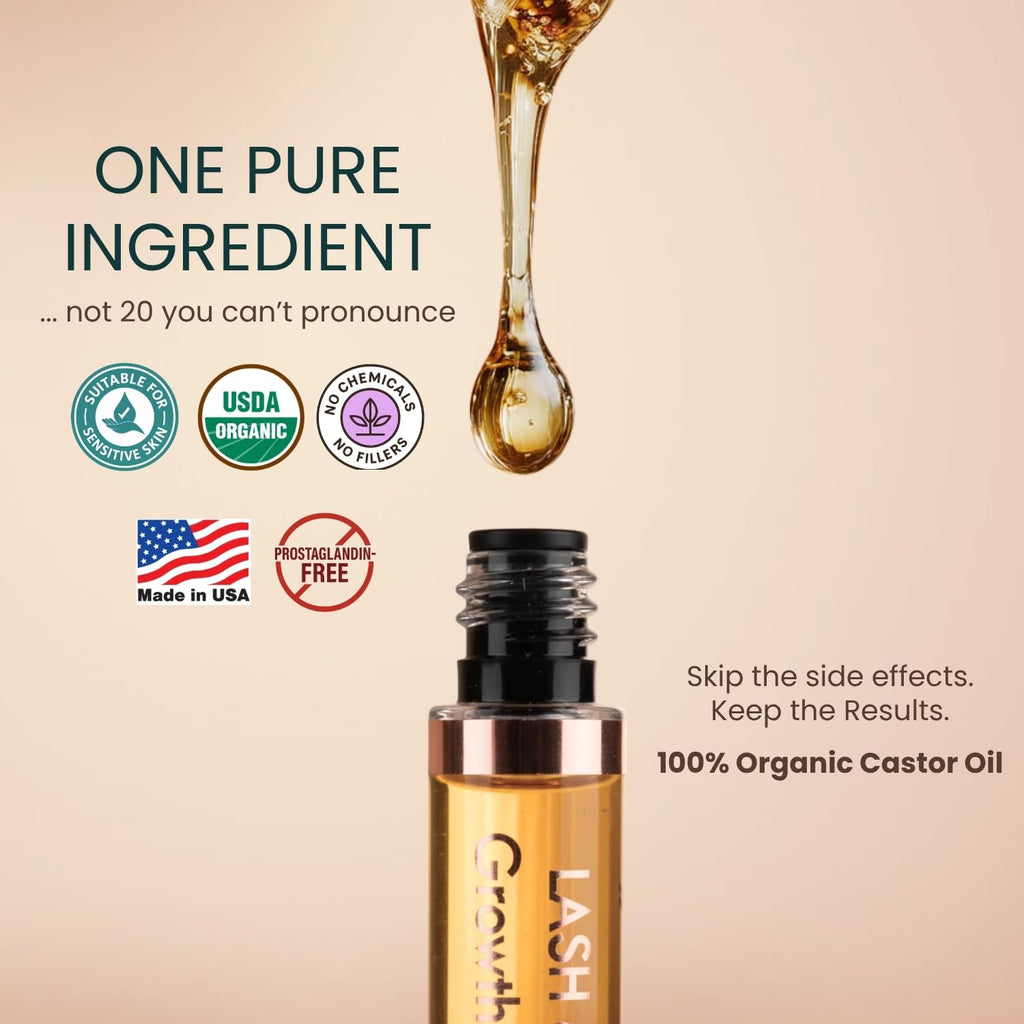 Live Fraiche USDA Organic Castor Oil Lash Serum – Natural Eyelash & Eyebrow Growth