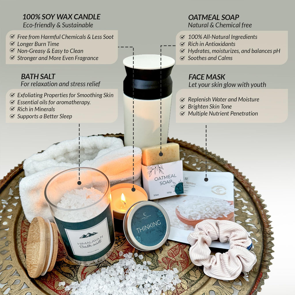 Living Canvas Design Self-C care Gift Basket for Women — 11-Piece Spa Gift Set