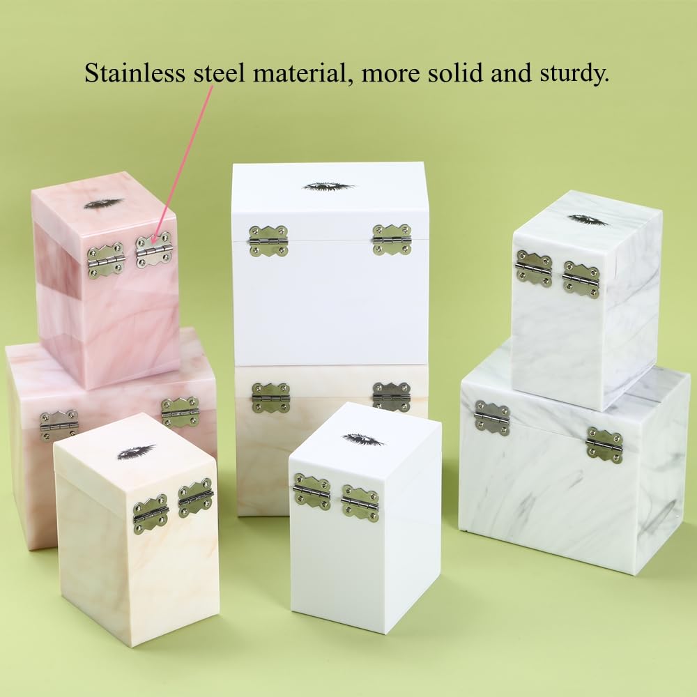 LIXIMMAZN 10-Layer Acrylic Eyelash Storage Box – Marble Pink Display & Organizer