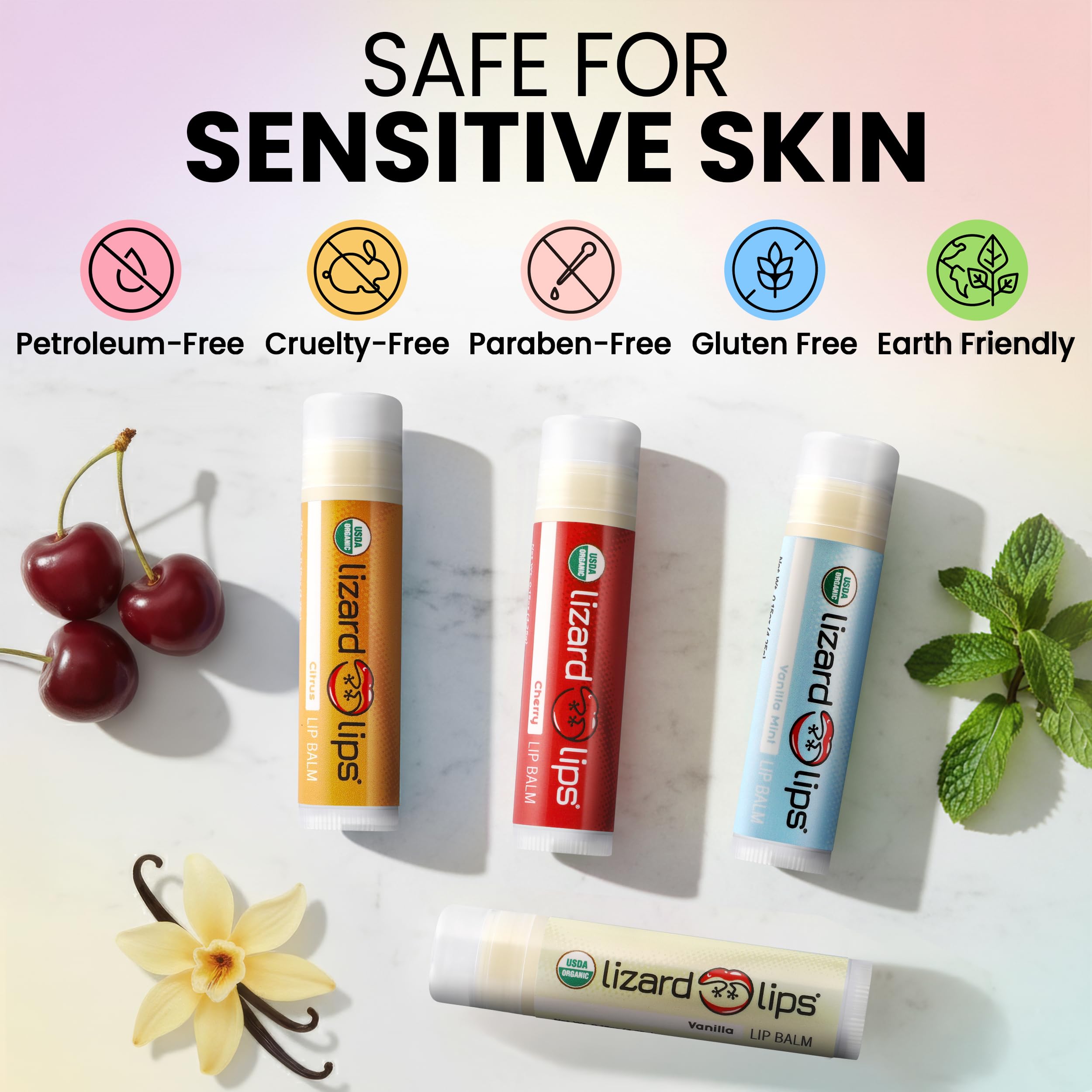 LizardLips Citrus Lip Balm – USDA Organic, Travel-Ready Lip Moisturizer