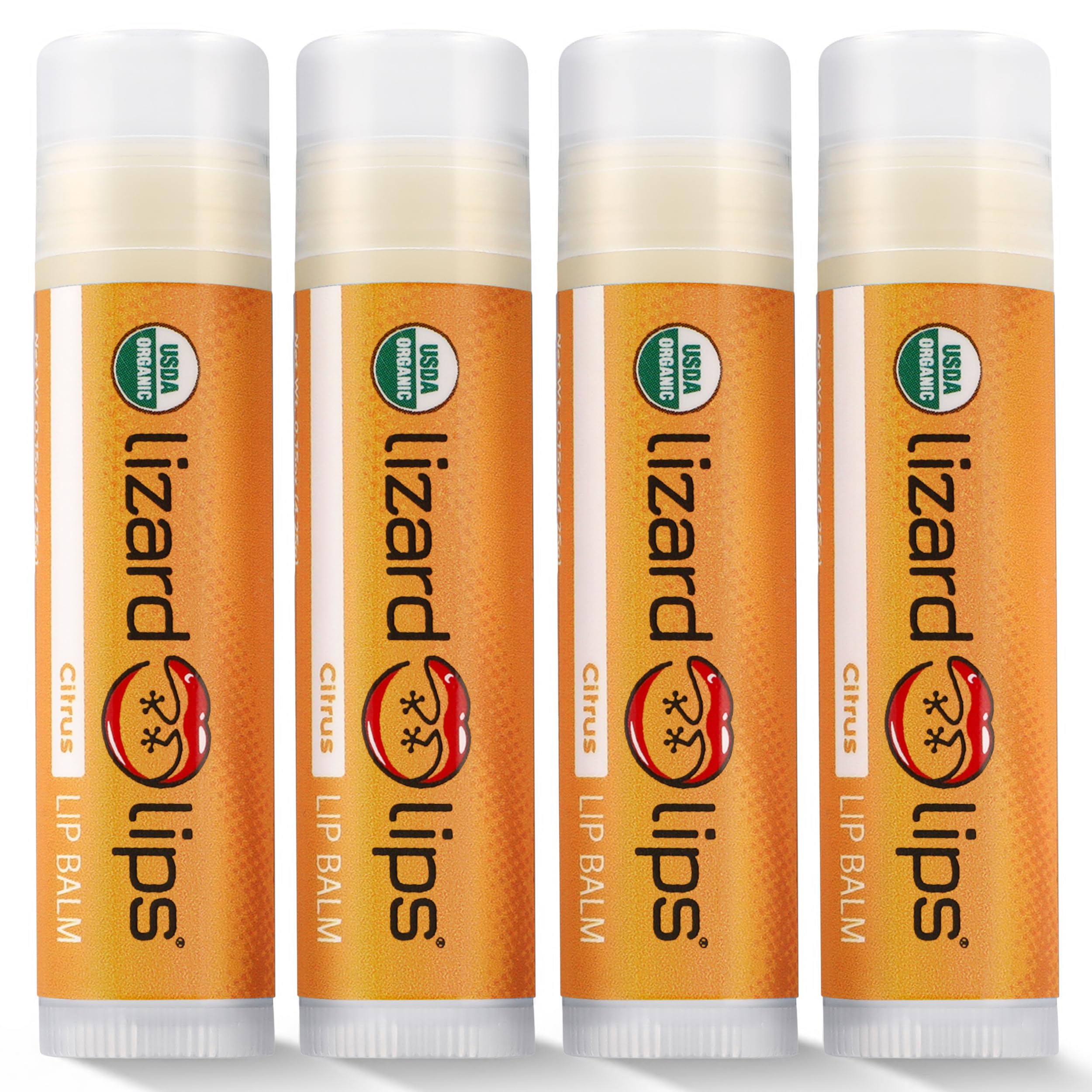 LizardLips Citrus Lip Balm – USDA Organic, Travel-Ready Lip Moisturizer