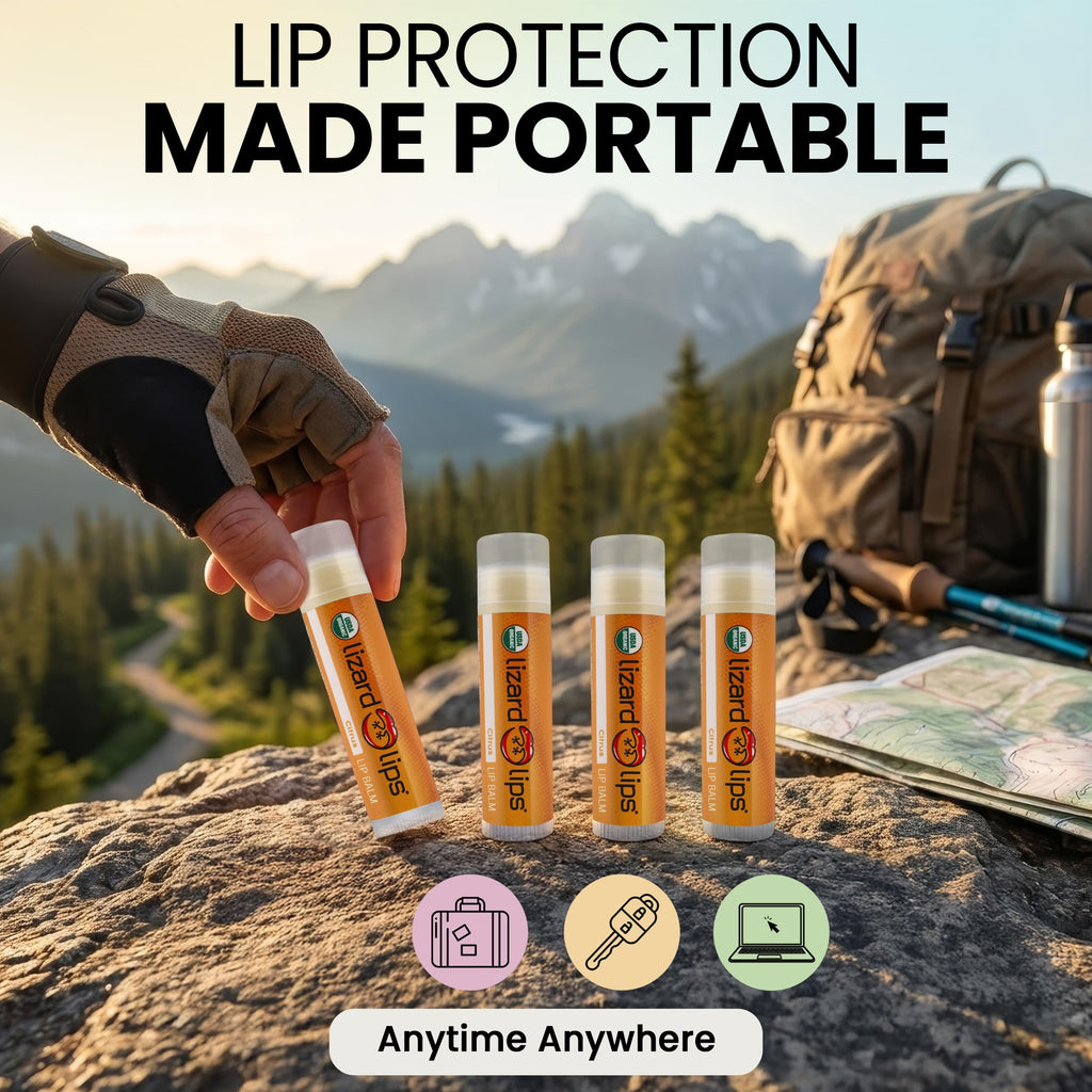 LizardLips Citrus Lip Balm – USDA Organic, Travel-Ready Lip Moisturizer