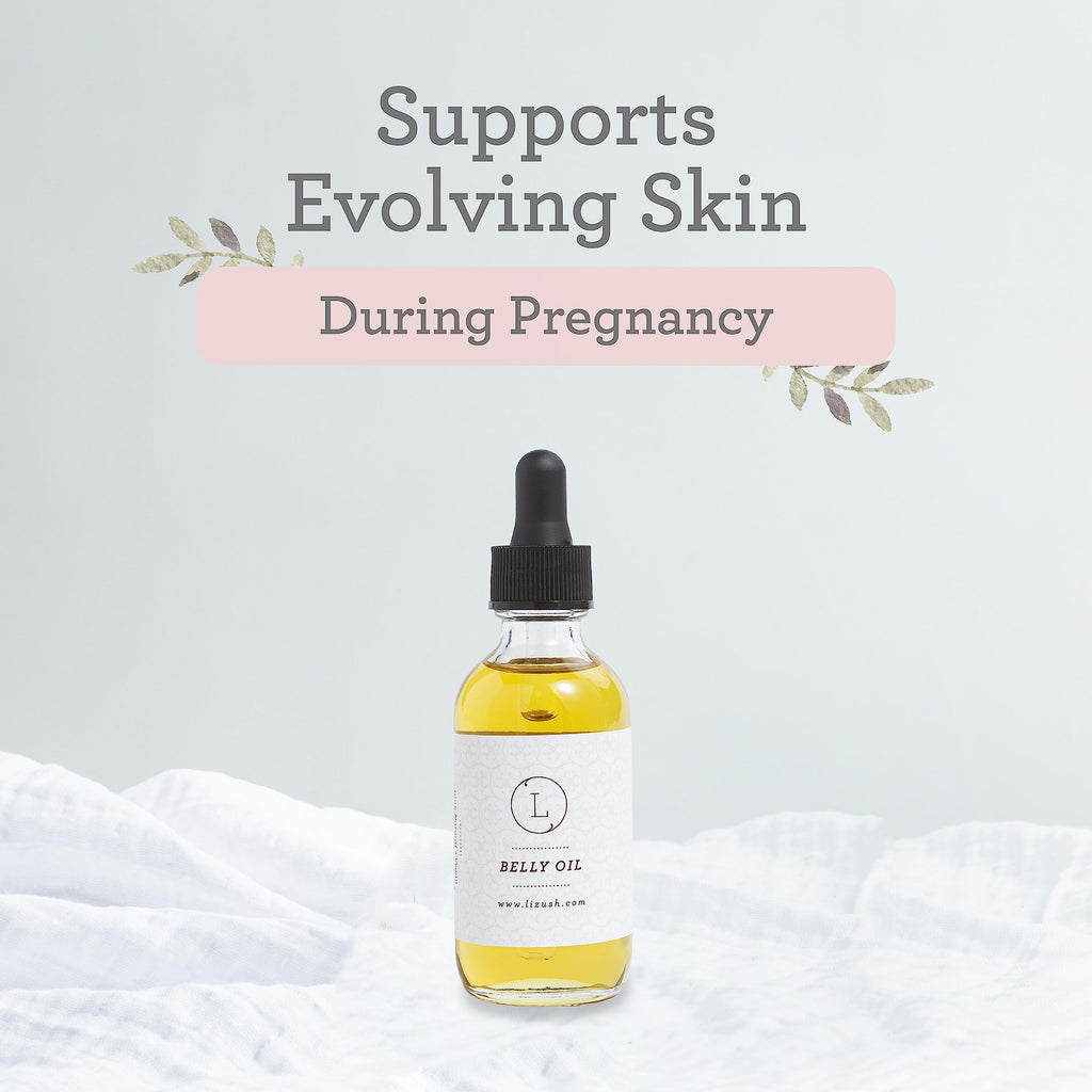 Lizush Belly Oil – 2 oz Pregnancy Stretch Mark & Body Oil | 85% Organic, Handmade in USA