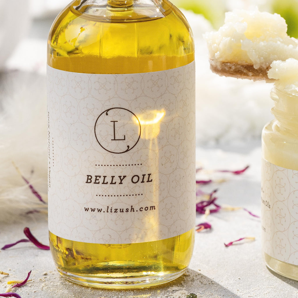 Lizush Belly Oil – 2 oz Pregnancy Stretch Mark & Body Oil | 85% Organic, Handmade in USA