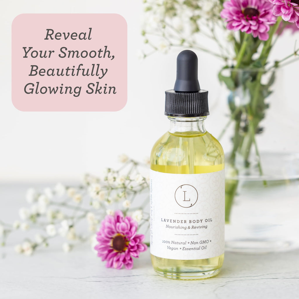Lizush Lavender Body Oil - 2 oz | Vegan, Non-GMO, Handmade in USA