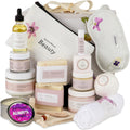 Lizush Luxury Lavender Spa Gift Set for Women – 15-Piece Body Care Kit, Handmade in the USA