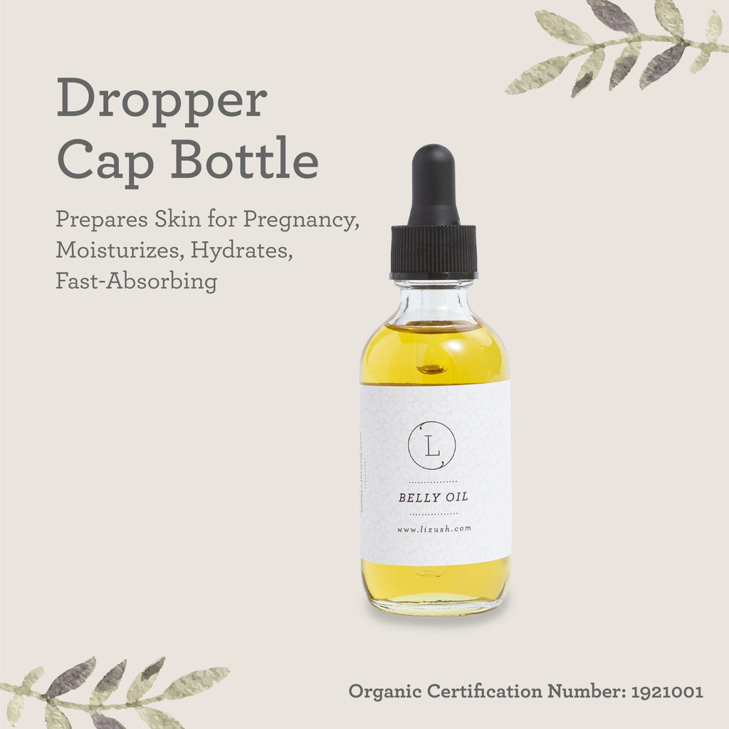 Lizush Belly Oil – 2 oz Pregnancy Stretch Mark & Body Oil | 85% Organic, Handmade in USA