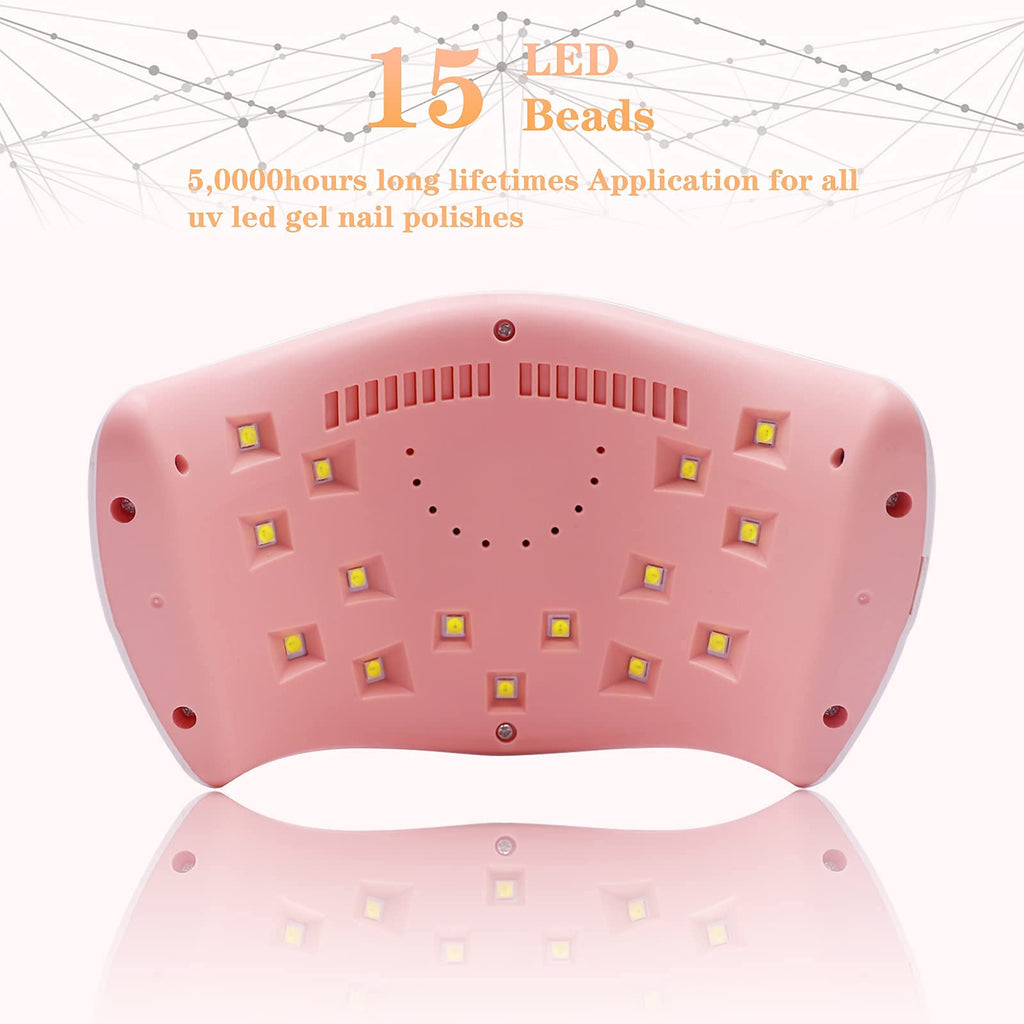LKE UV LED Nail Lamp 72W – Gel Polish Curing, 3 Timers, Smart Sensor, White