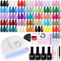 LKEE Gel Nail Polish Kit with 108W UV Lamp – 65-Piece All-In-One DIY Nail Set