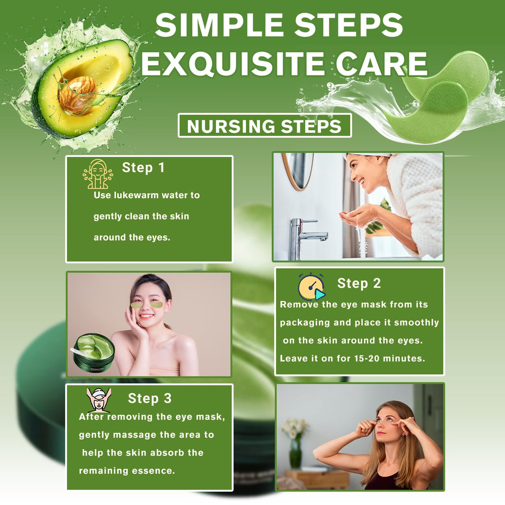 Lktvys Nourishing Avocado Eye Patches 2-Pack – Hydration, Collagen & Antioxidant Care